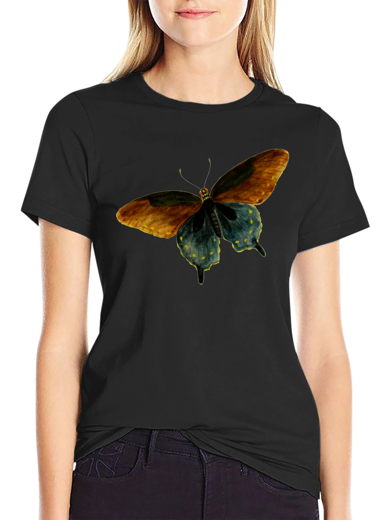 Butterfly Graphic Black Tee