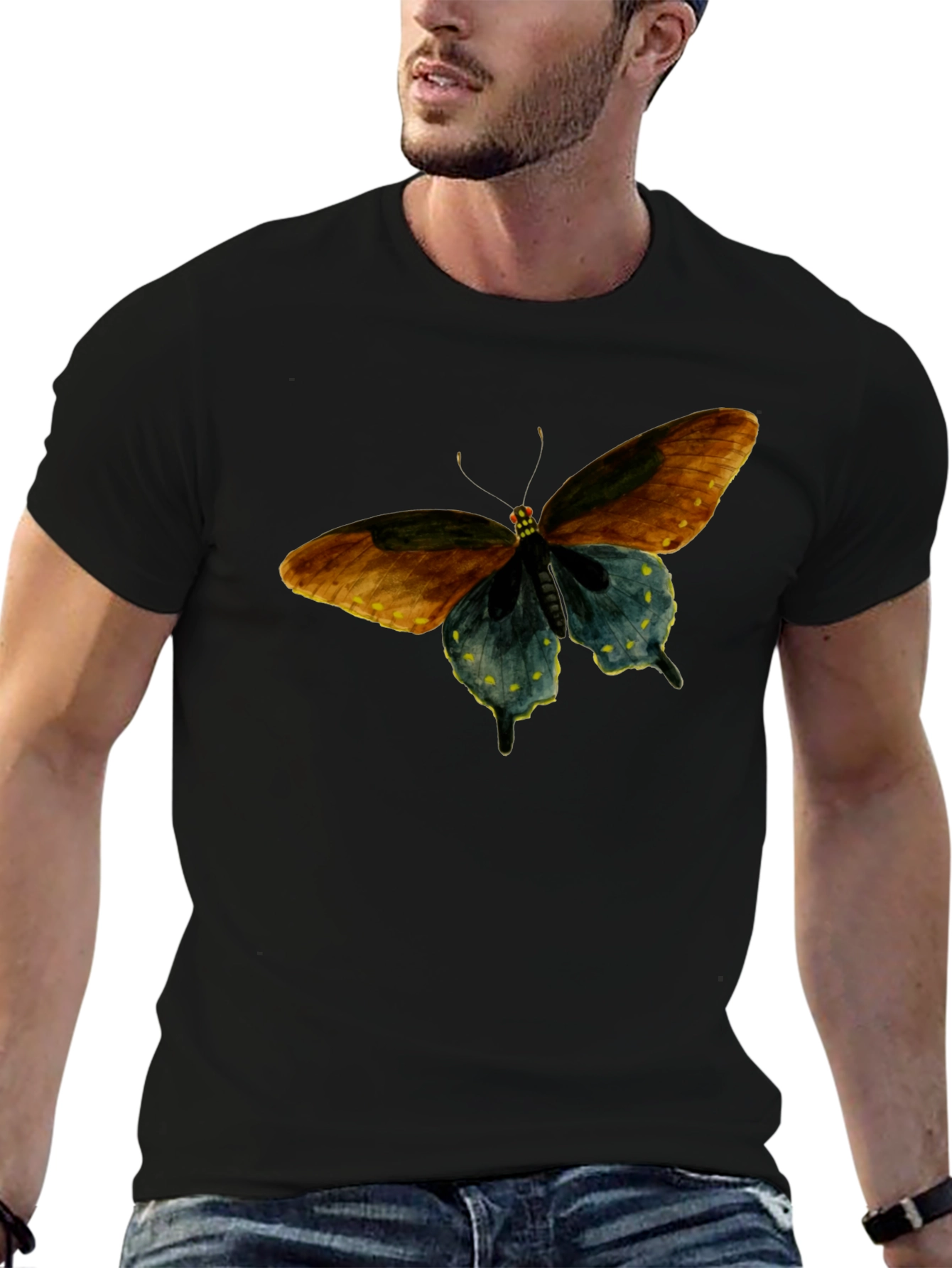 Butterfly Graphic Black Tee