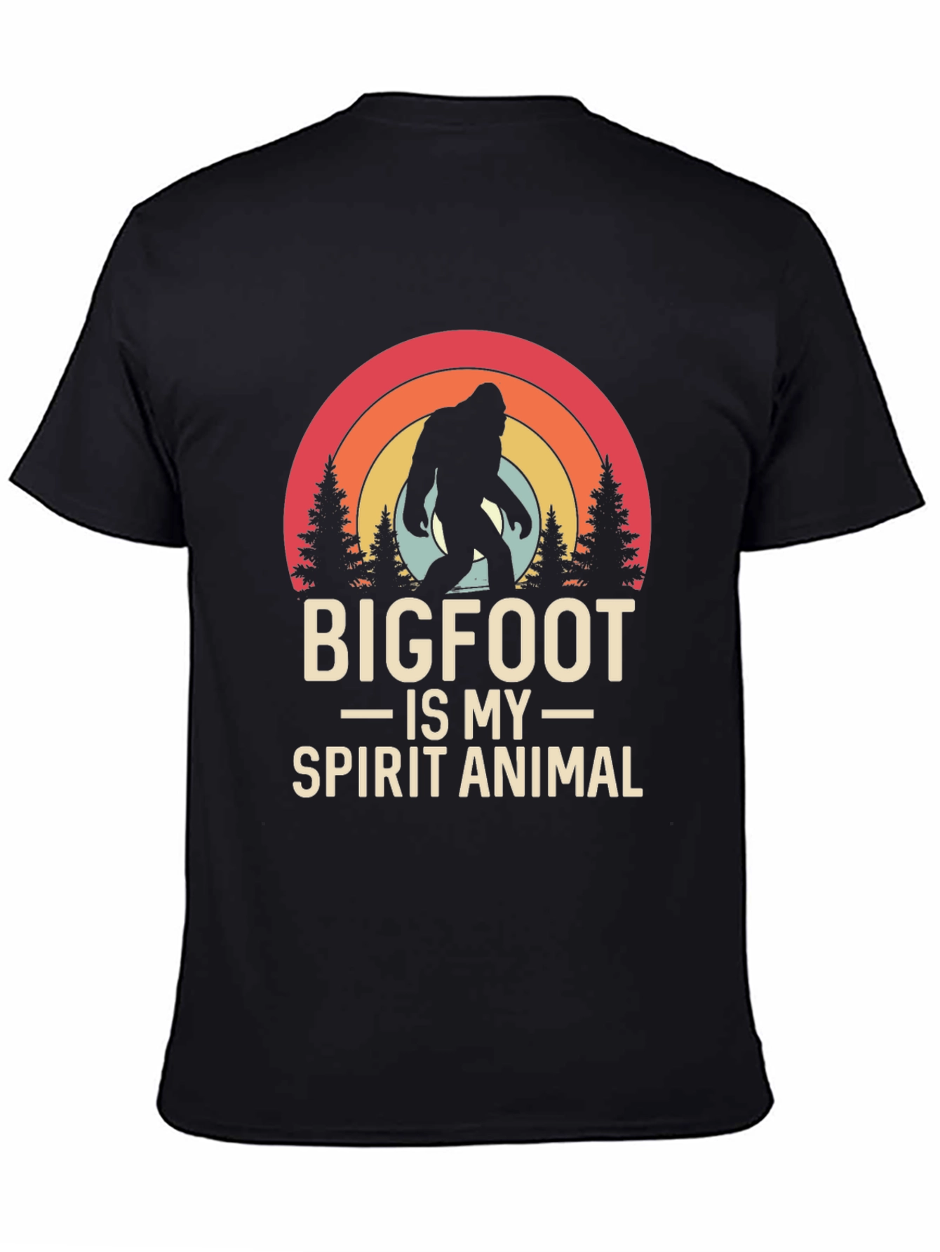 Bigfoot Spirit Animal Tee - Black Graphic T-Shirt
