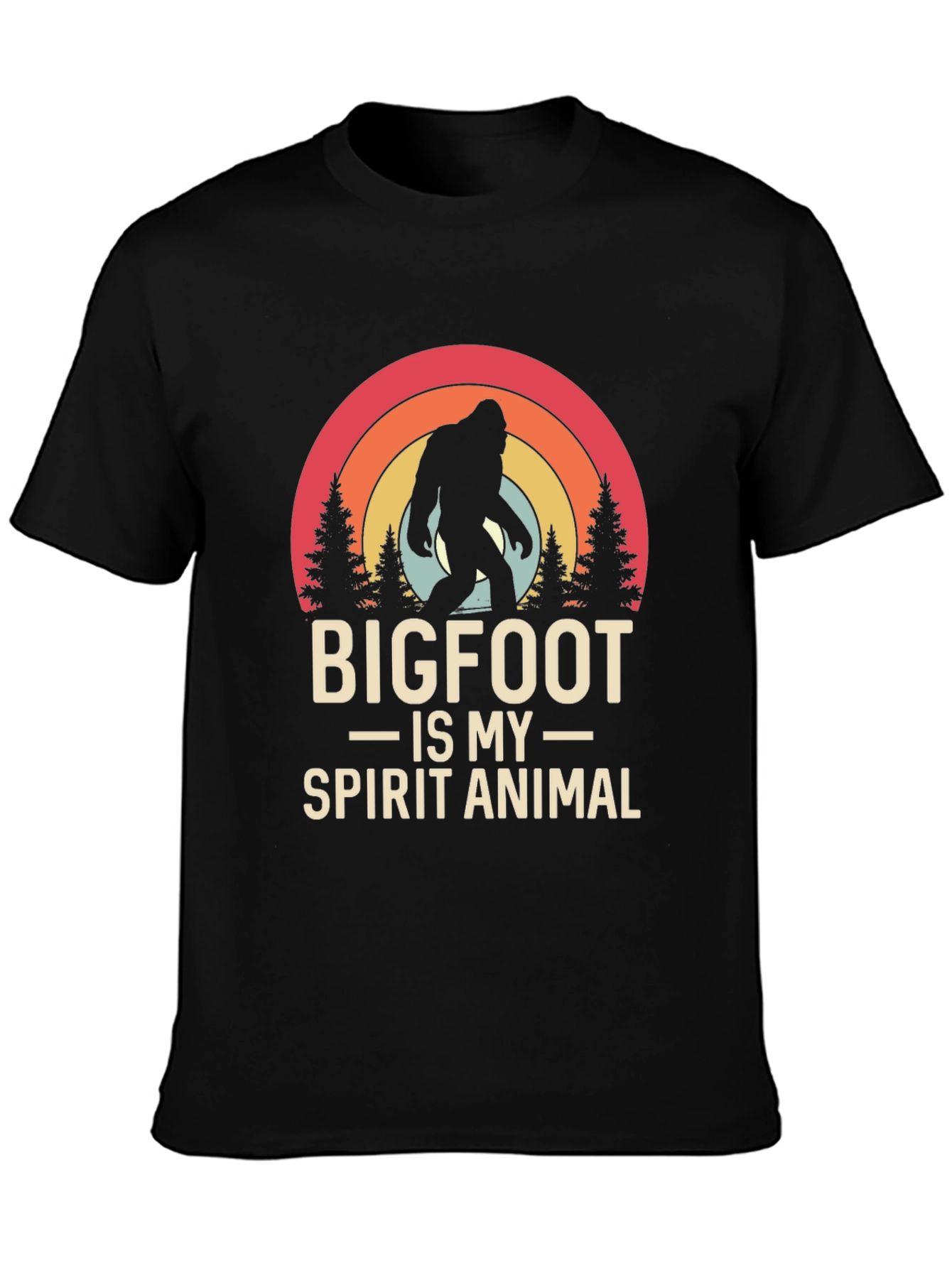Bigfoot Spirit Animal Tee - Black Graphic T-Shirt