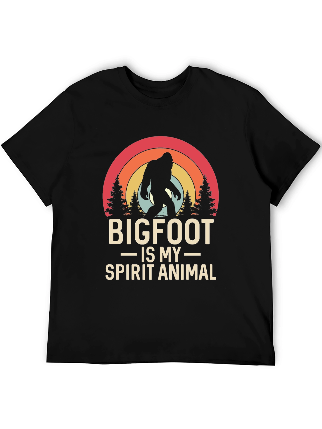 Bigfoot Spirit Animal Tee - Black Graphic T-Shirt