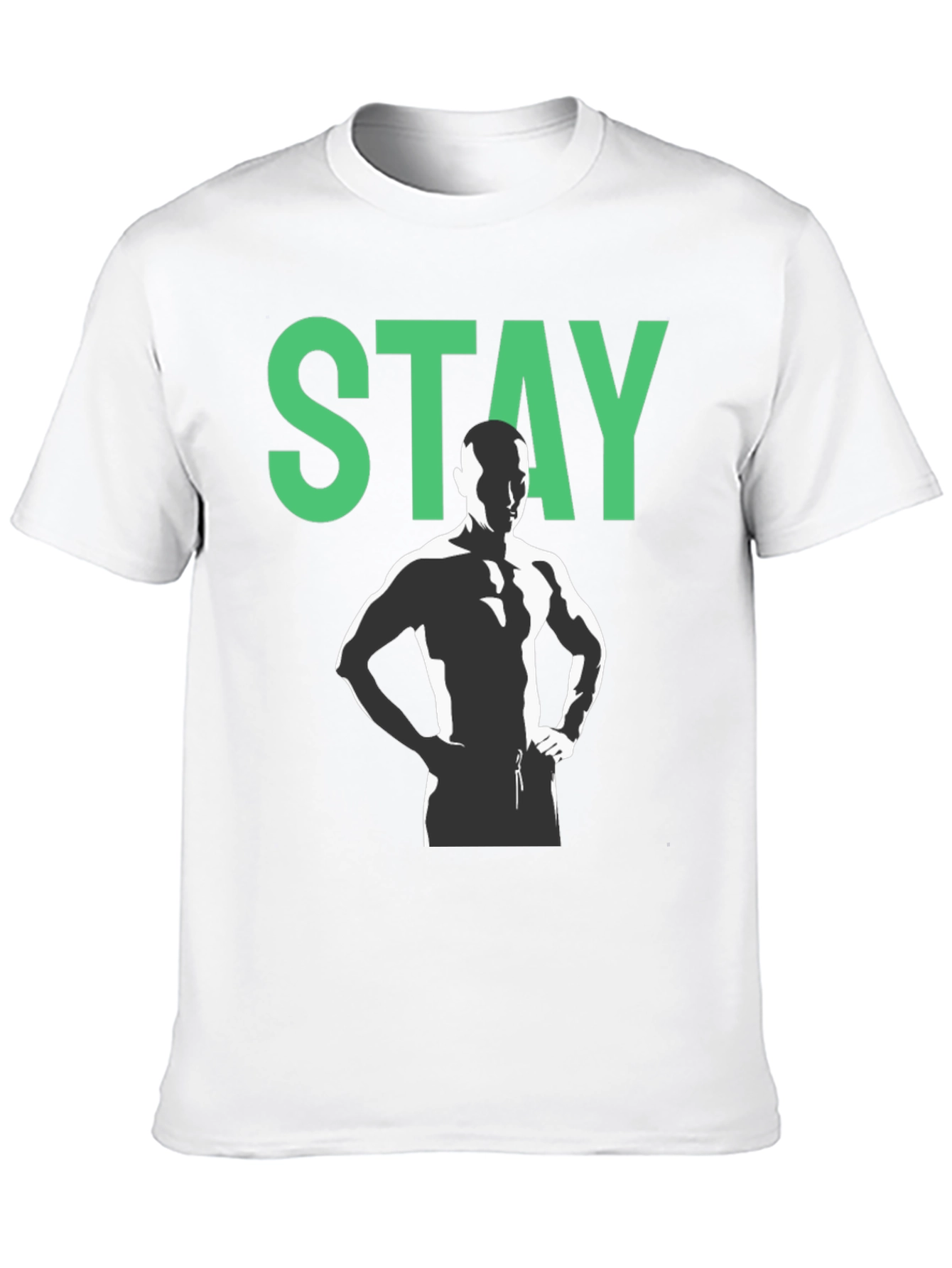 Stay Strong Graphic Tee - Black Crew Neck T-Shirt