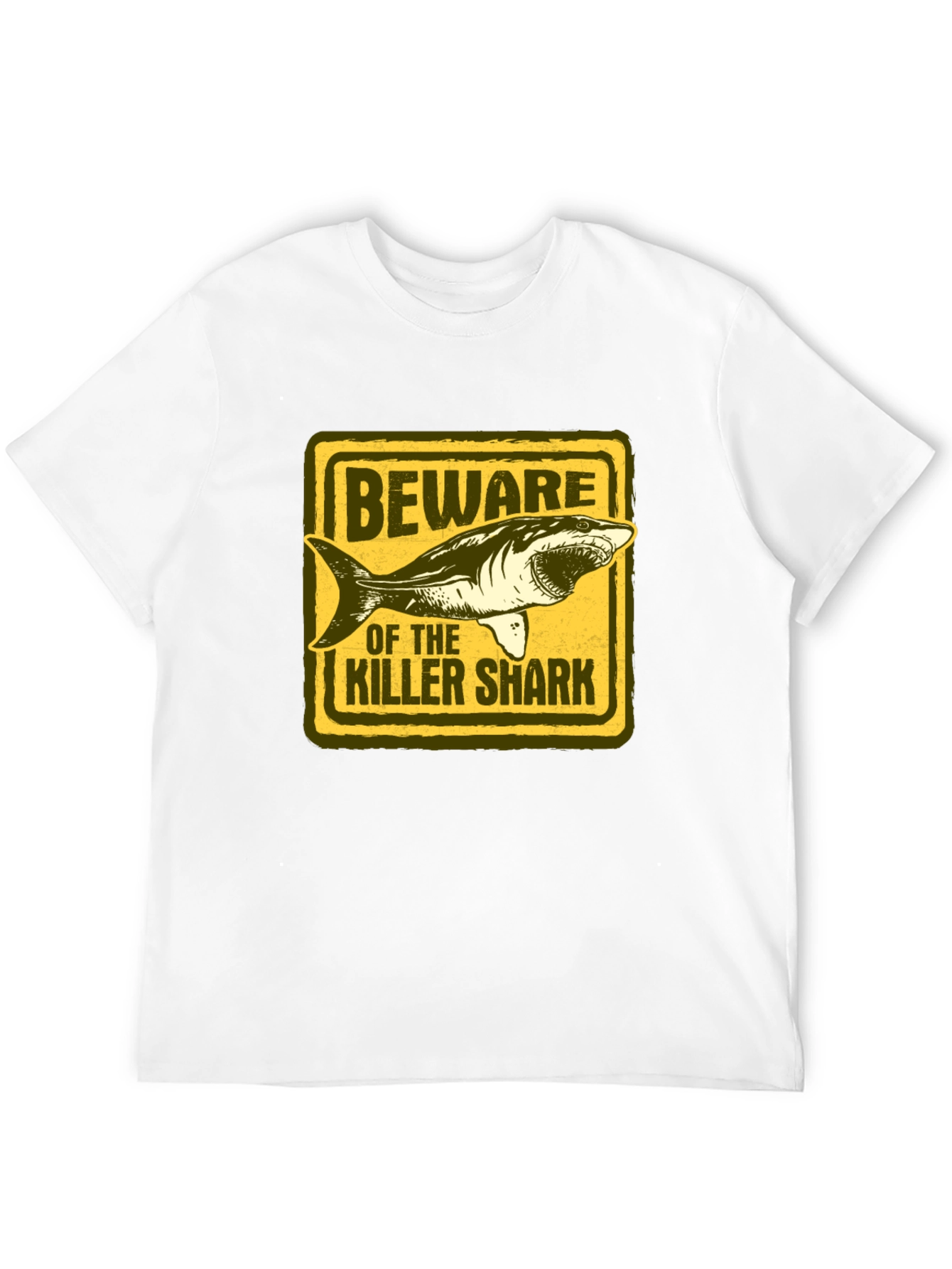 Beware of Killer Shark Graphic T-Shirt - Black