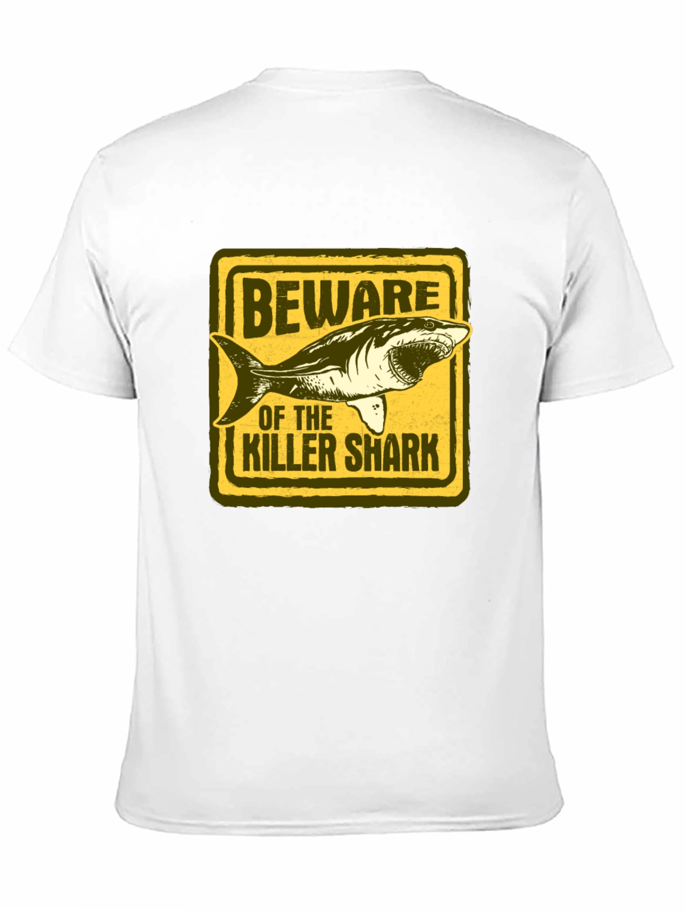 Beware of Killer Shark Graphic T-Shirt - Black