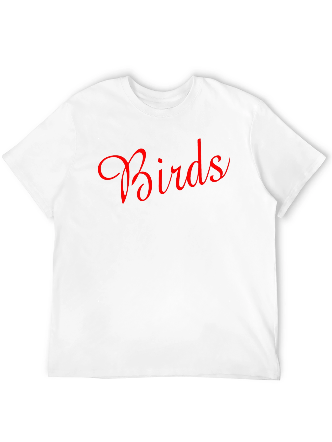 Birds Red Script Black T-Shirt