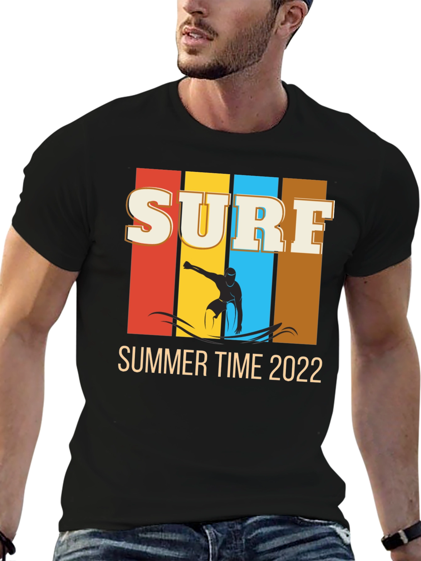 Surf Time 2022 Black Graphic Tee