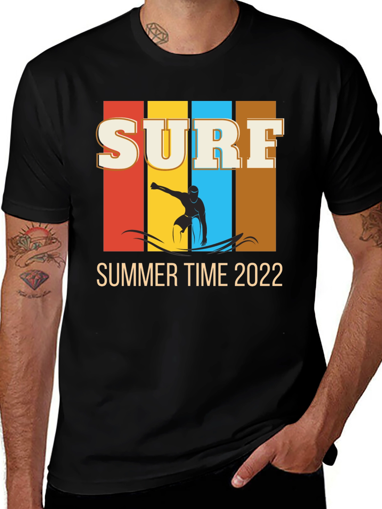 Surf Time 2022 Black Graphic Tee