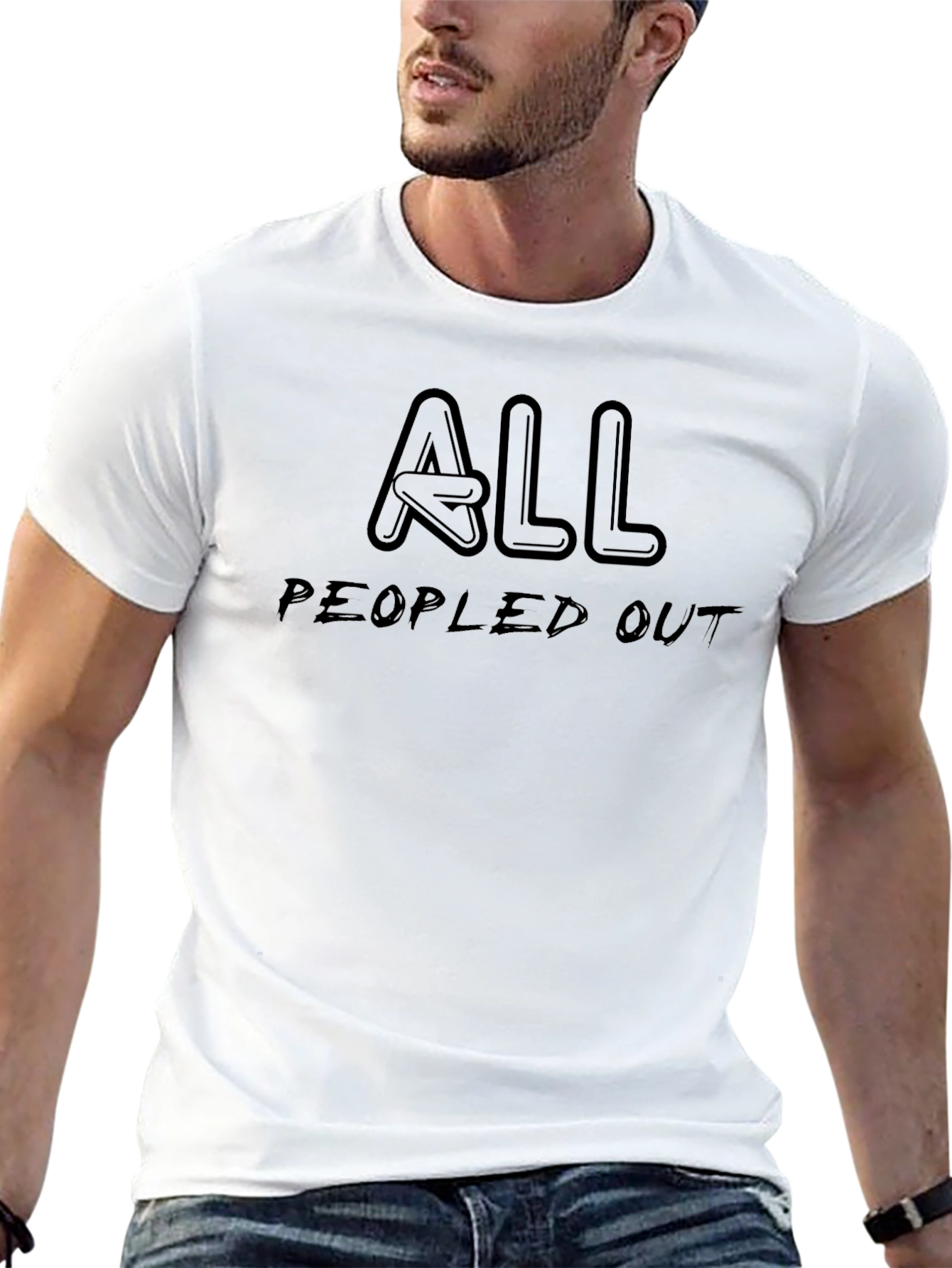All Peopled Out Black T-Shirt