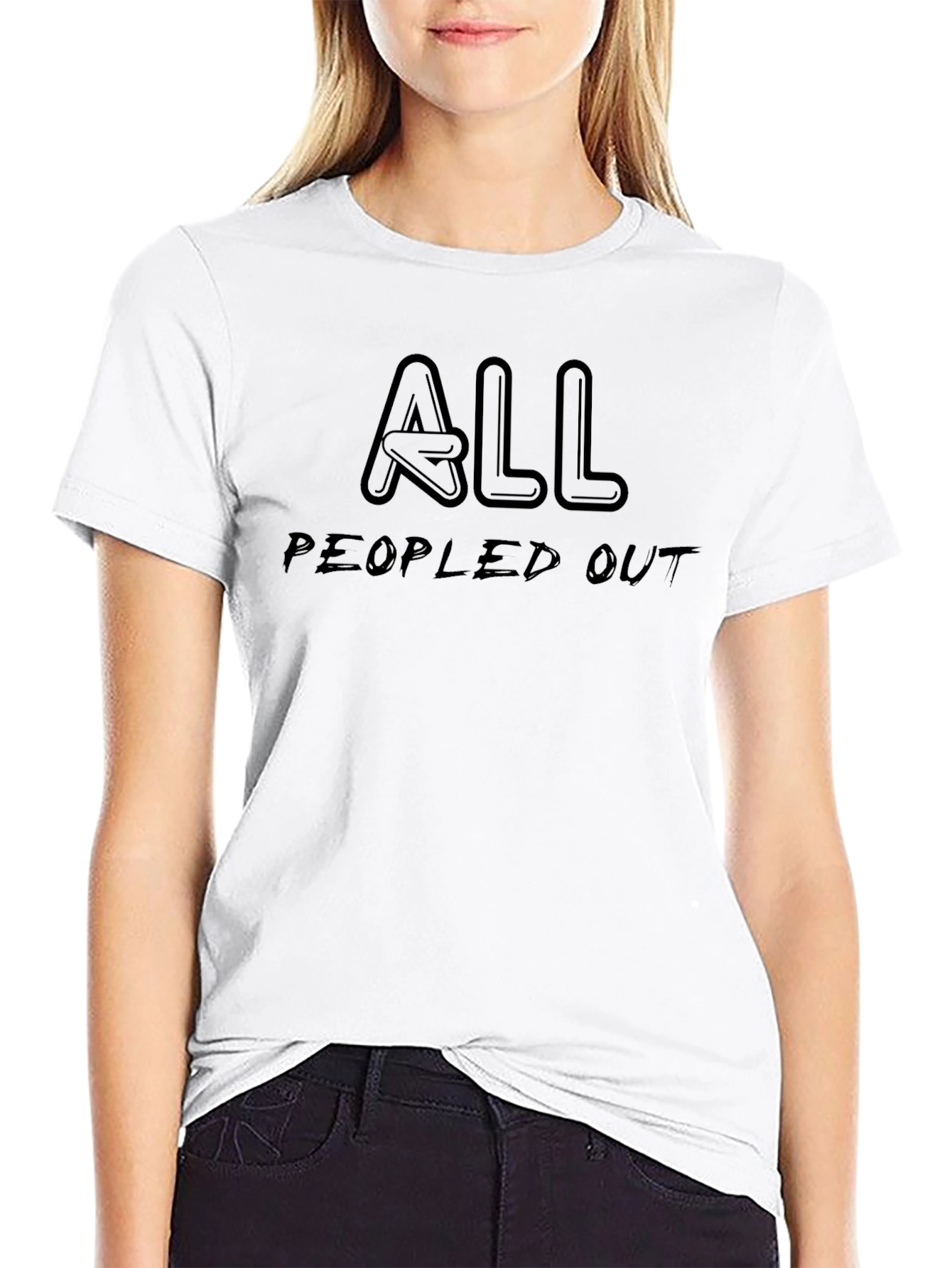 All Peopled Out Black T-Shirt