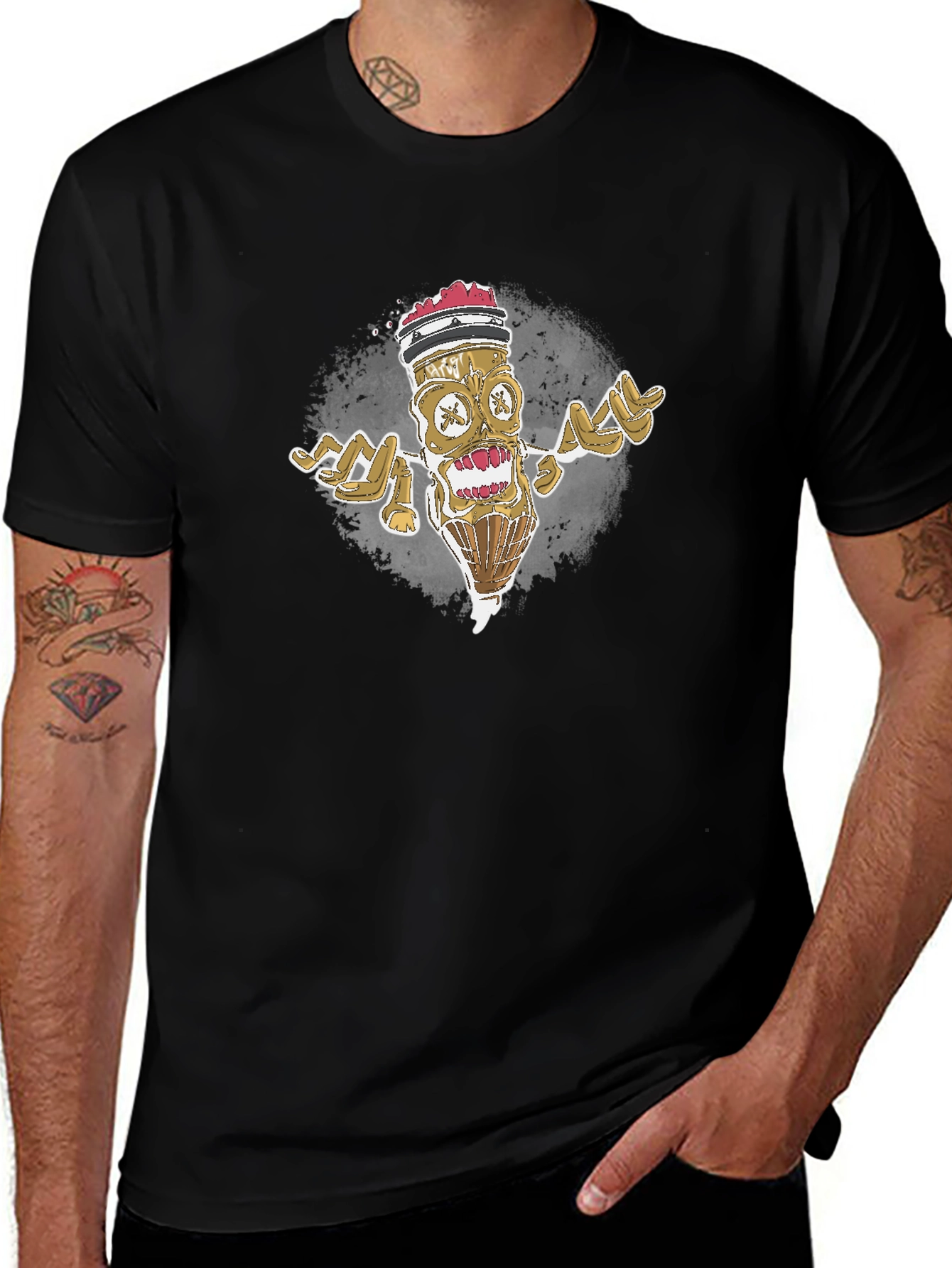 Zombie Pencil Graphic Tee - Cool Artistic Design