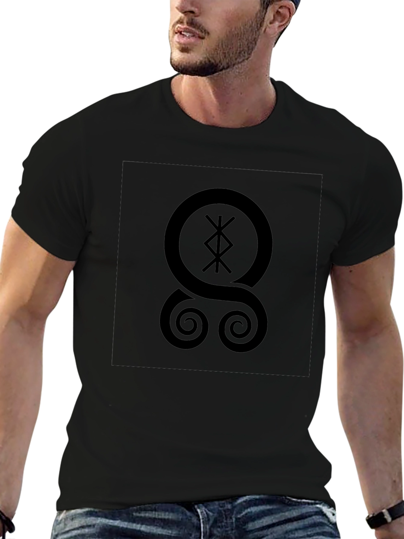 Black T-Shirt with Mystical Symbol