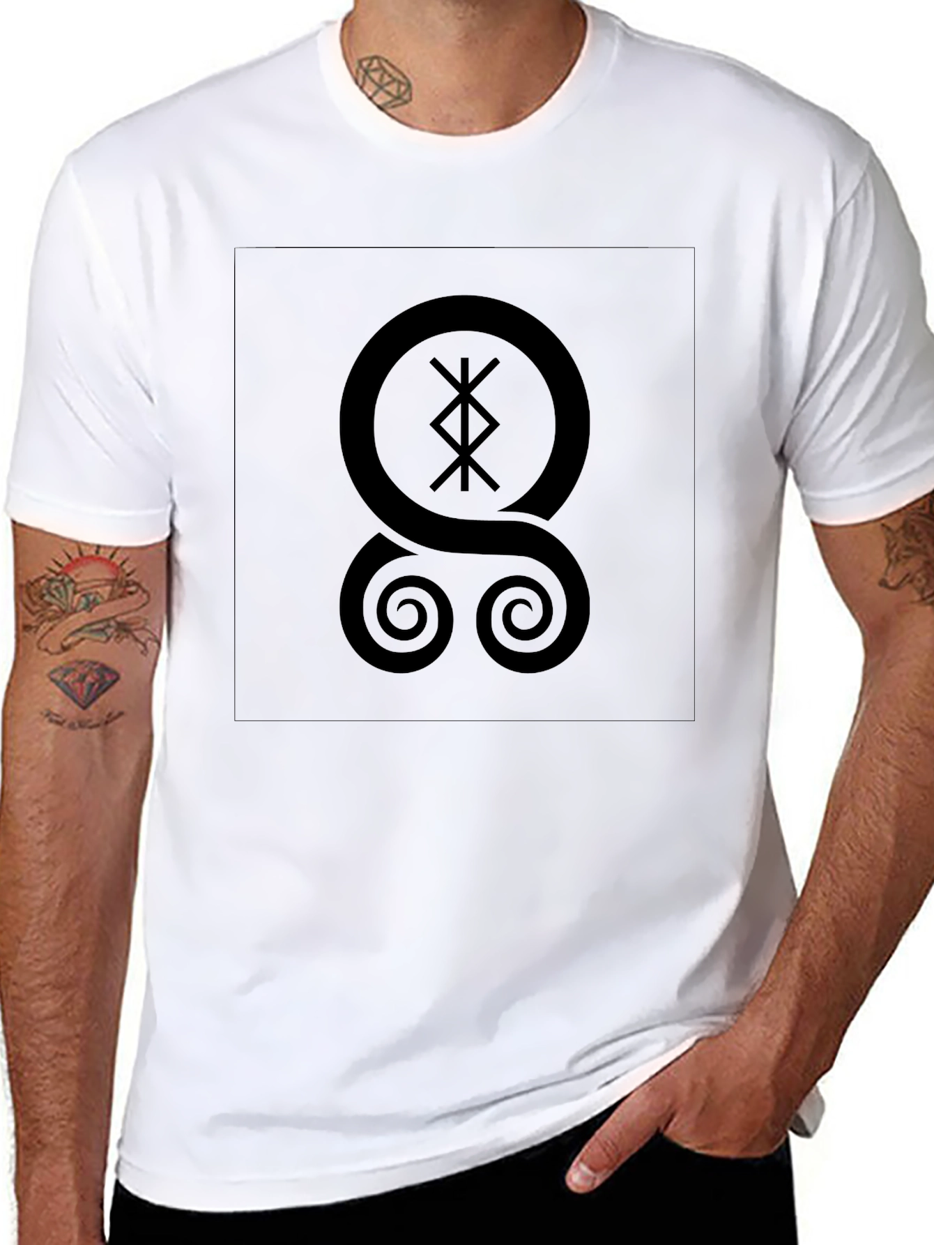 Black T-Shirt with Mystical Symbol