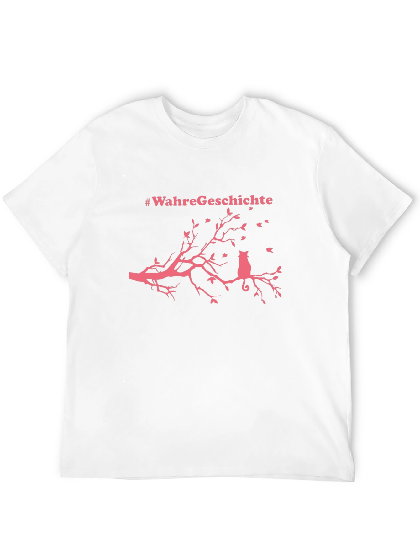 Whimsical Cat on Branch Graphic T-Shirt - Wahre Geschichte