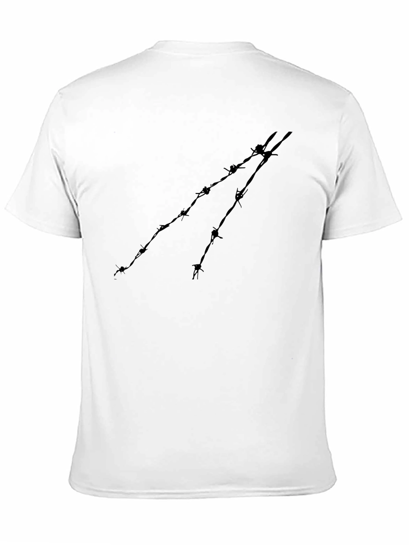 Barbed Wire Graphic Tee - Black Cotton Comfort