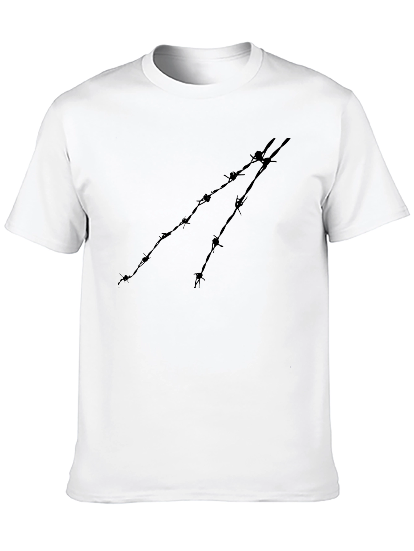 Barbed Wire Graphic Tee - Black Cotton Comfort