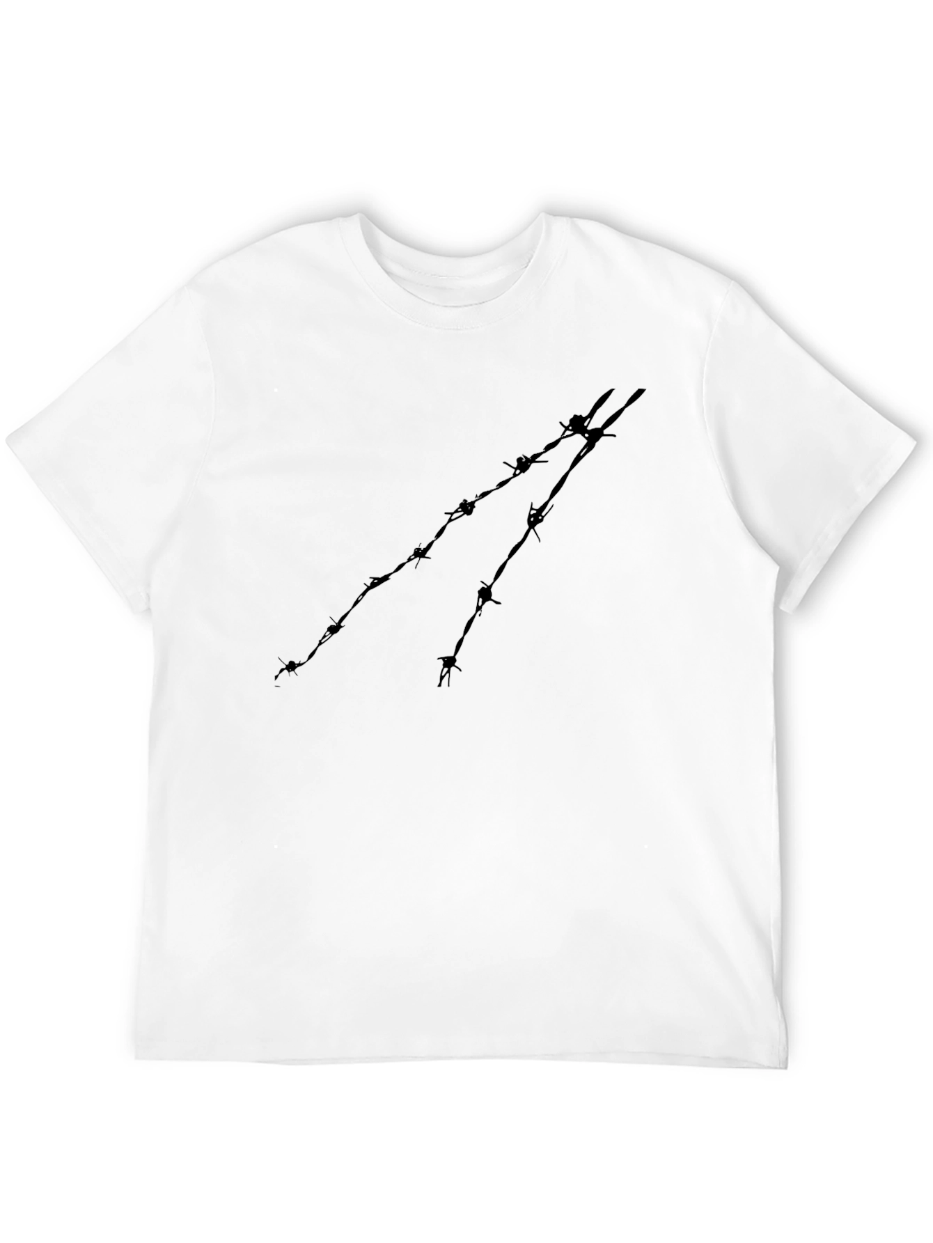 Barbed Wire Graphic Tee - Black Cotton Comfort