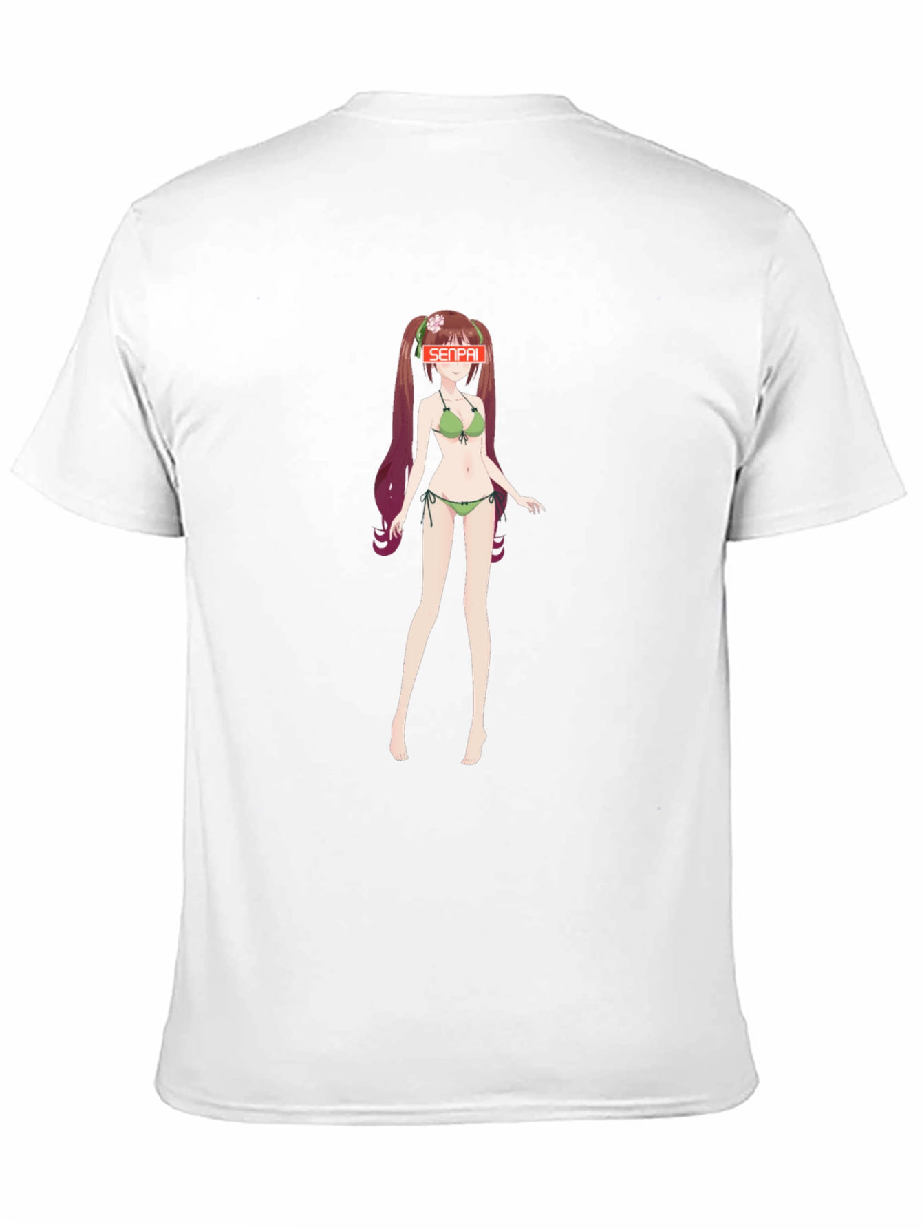 Anime Girl Senpai Graphic T-Shirt - Black