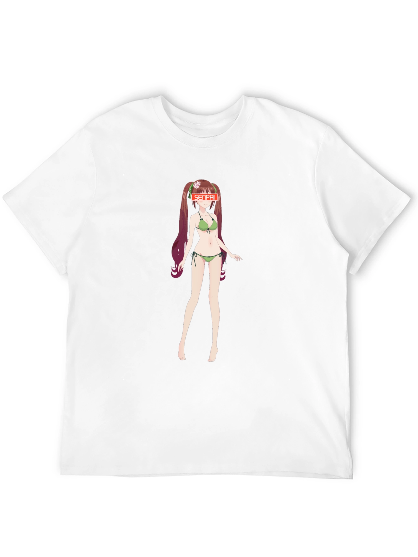 Anime Girl Senpai Graphic T-Shirt - Black