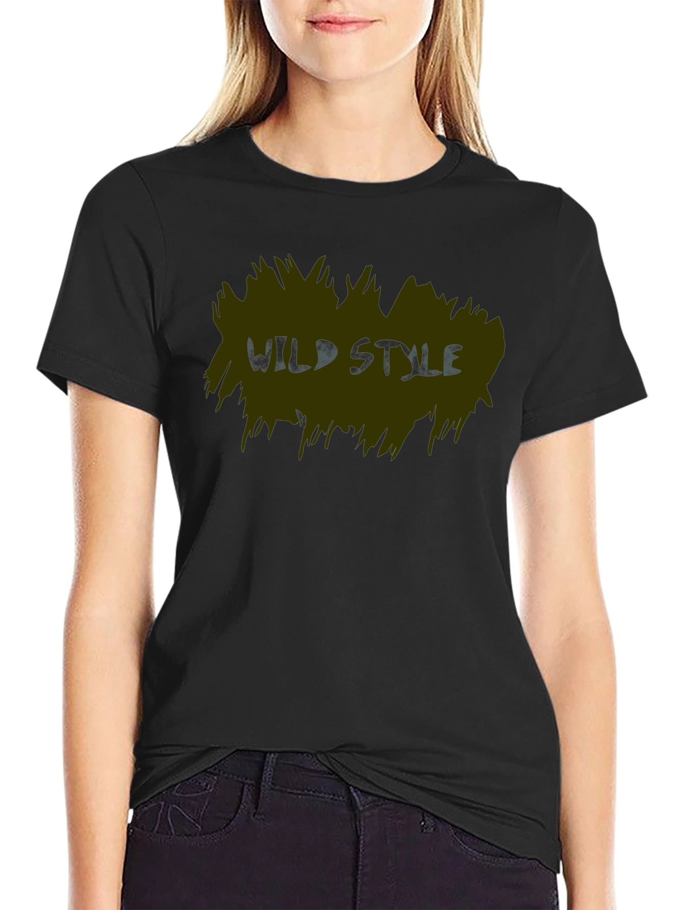 Wild Style Graphic Print Black T-Shirt