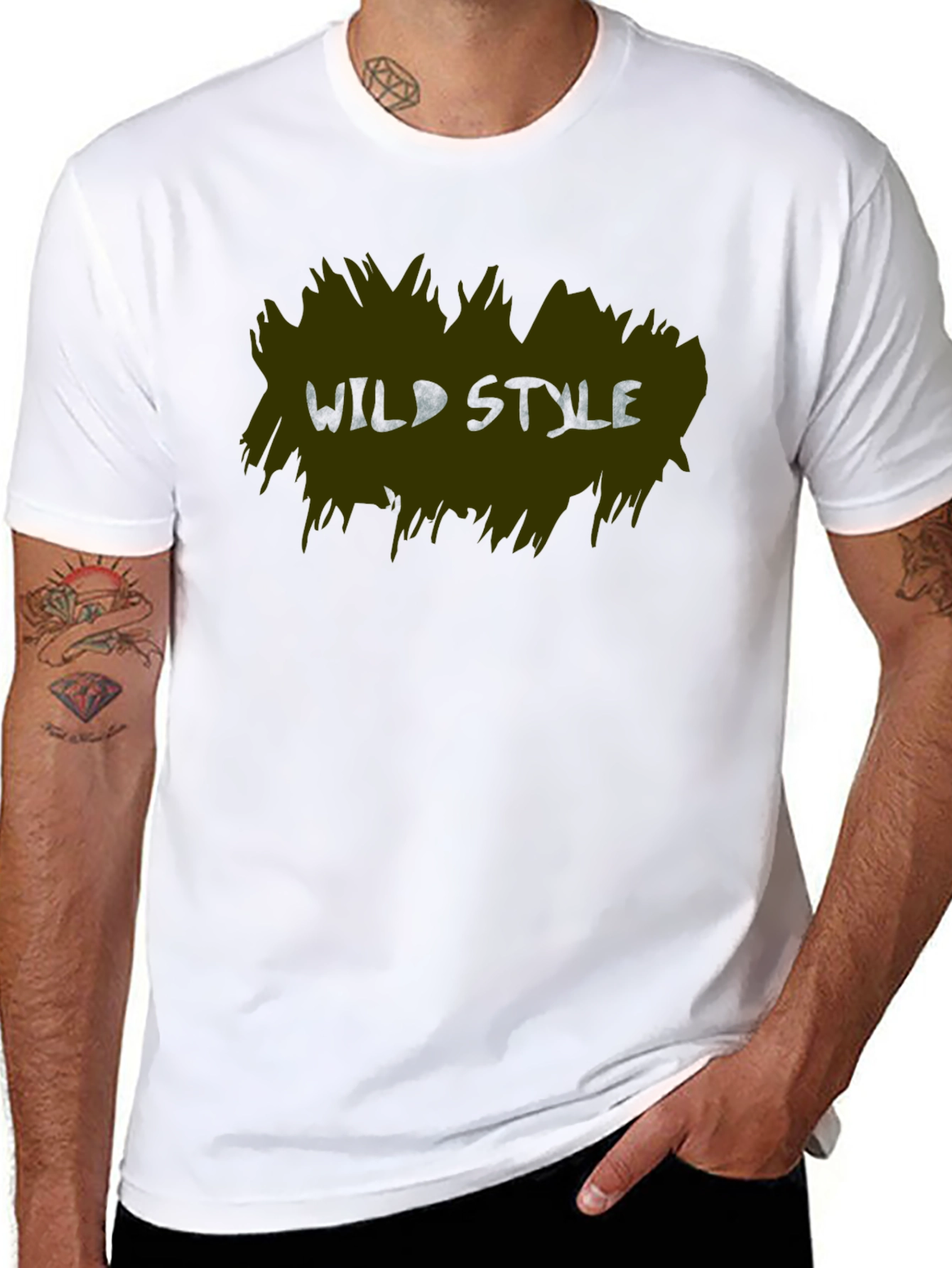 Wild Style Graphic Print Black T-Shirt