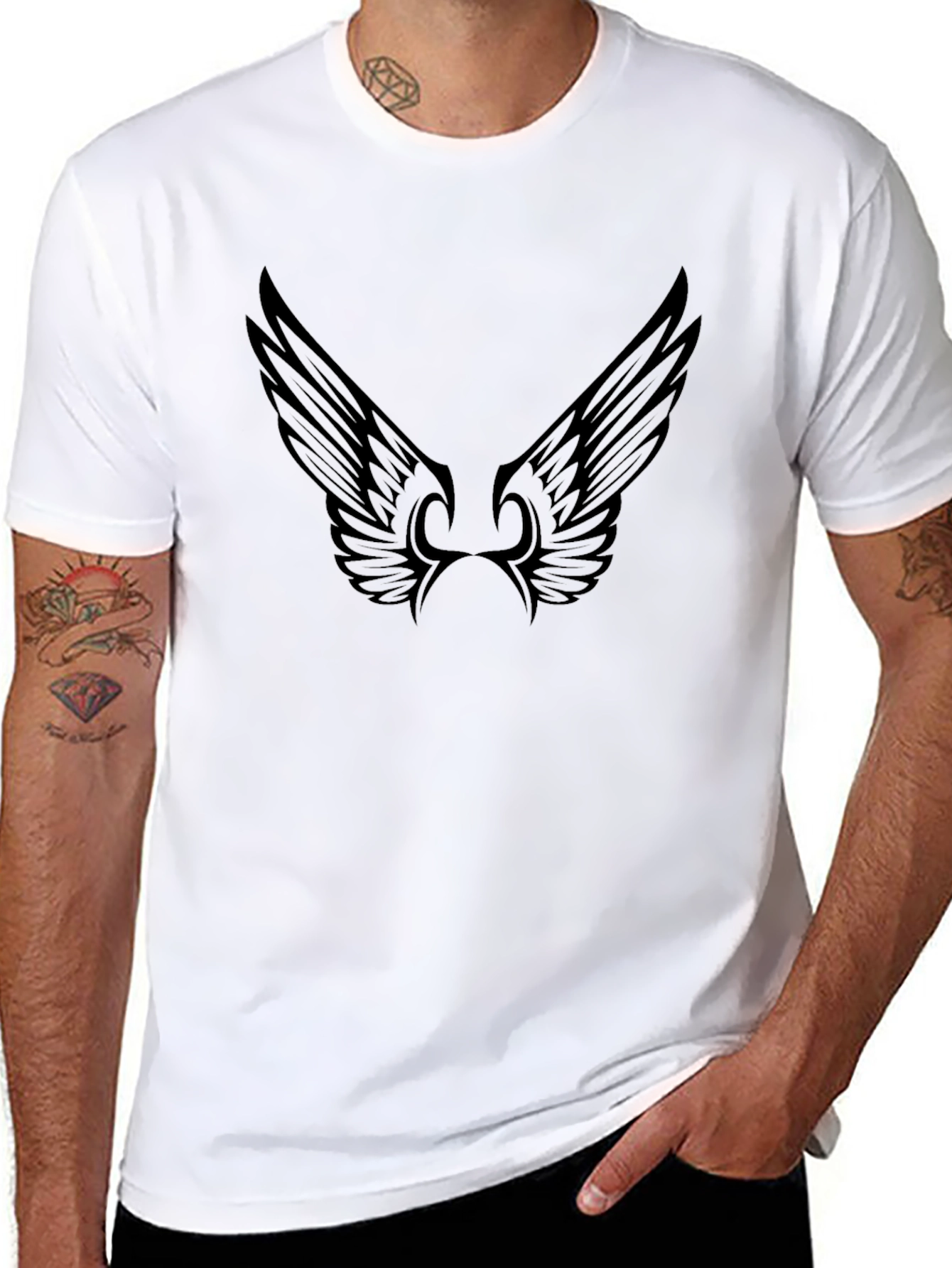 Winged Black Tee - Stylish Mens Casual Wear