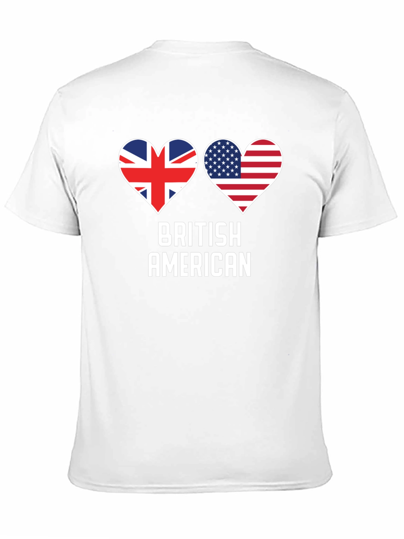 British American Flag Heart Graphic T-Shirt
