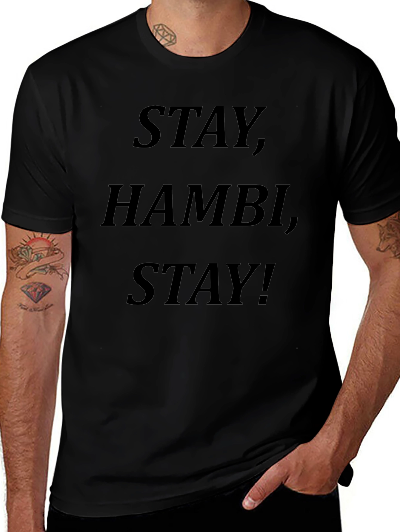 Stay Hambi Stay! Graphic Tee - Black