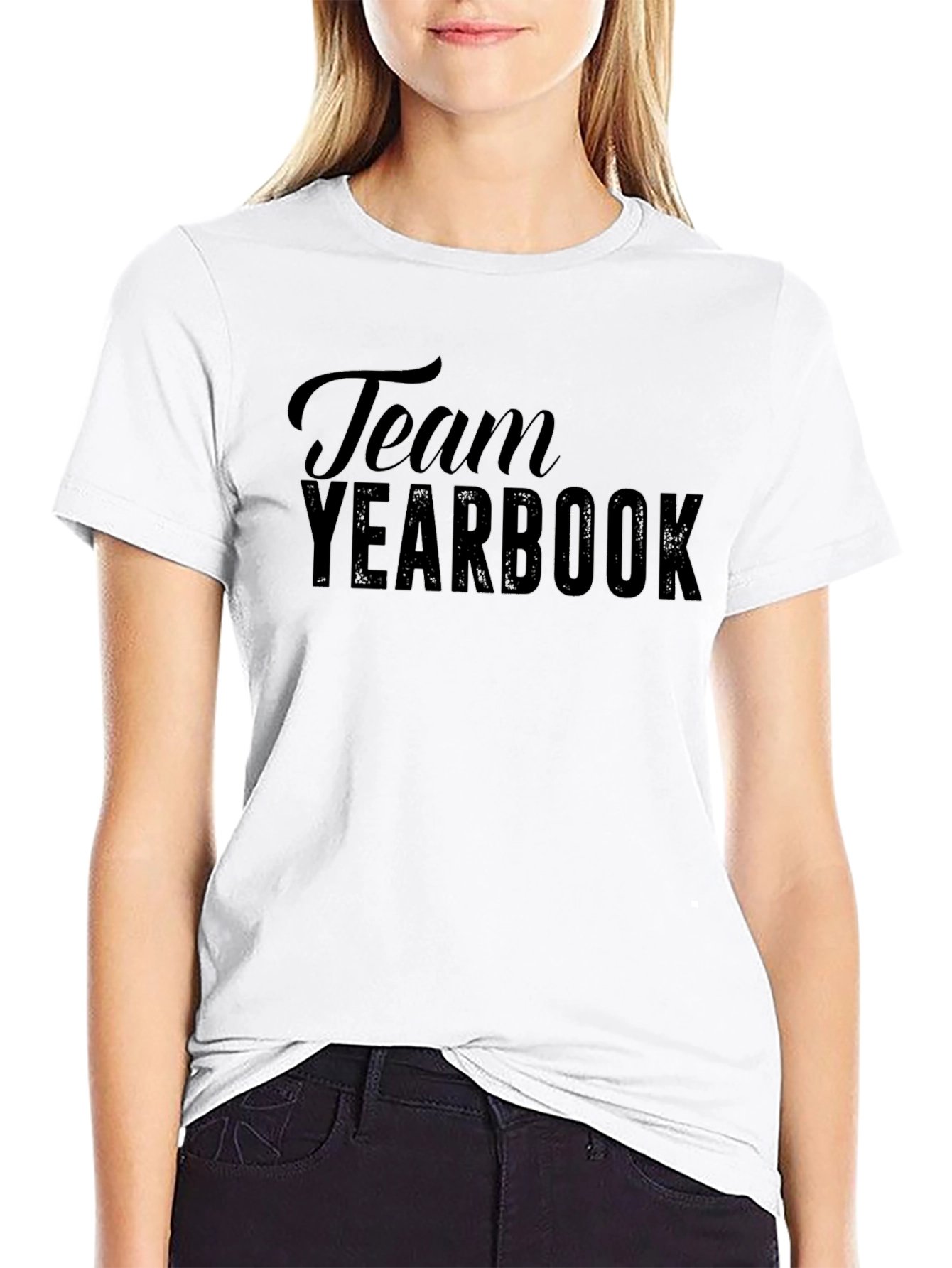 Team Yearbook Graphic Tee - Soft Black Cotton T-Shirt