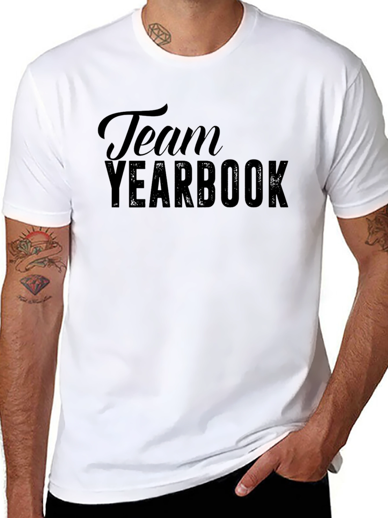Team Yearbook Graphic Tee - Soft Black Cotton T-Shirt