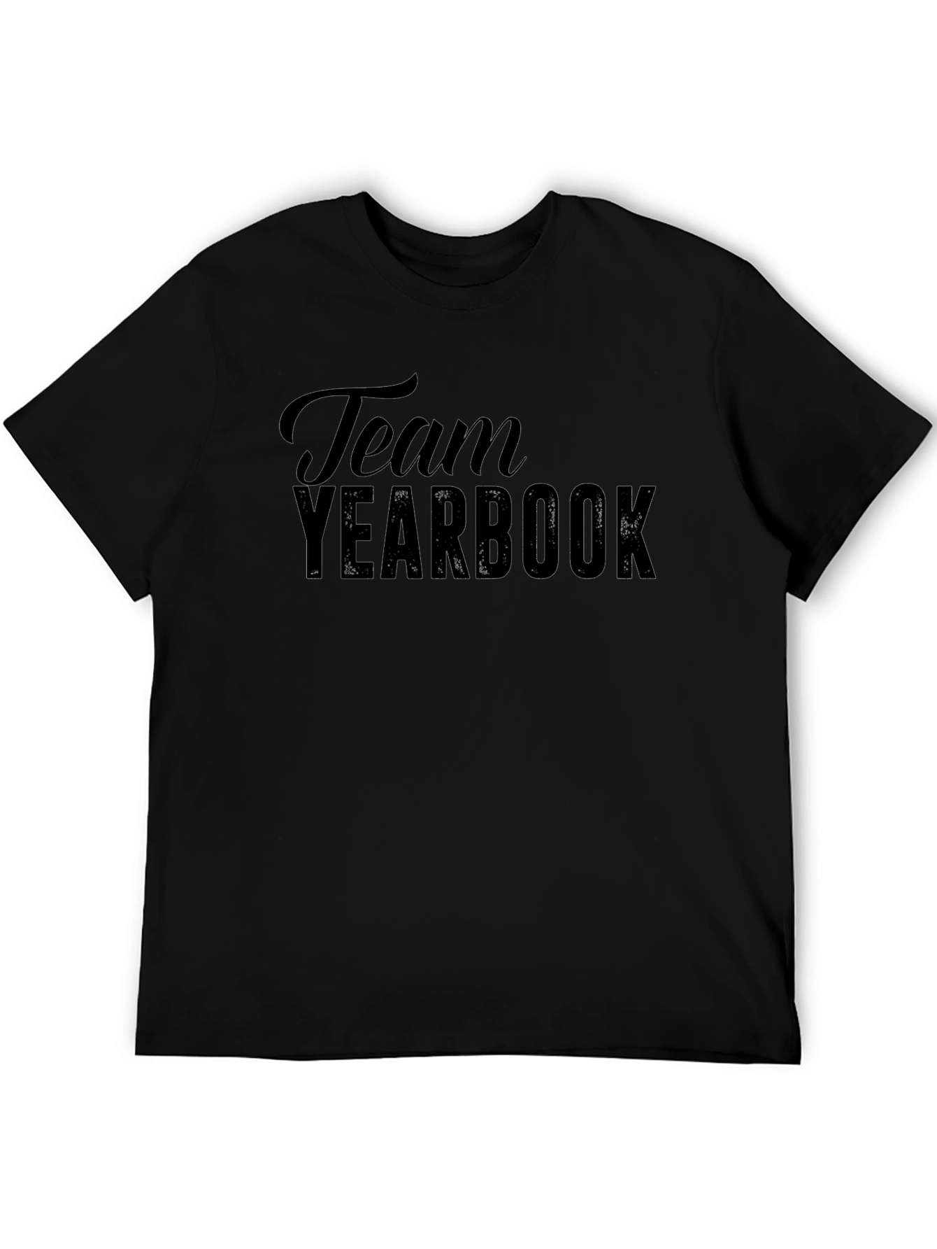Team Yearbook Graphic Tee - Soft Black Cotton T-Shirt