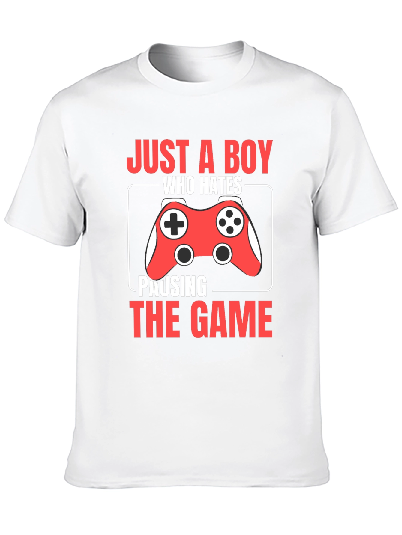 Boy Who Hates Pausing Game Black T-Shirt