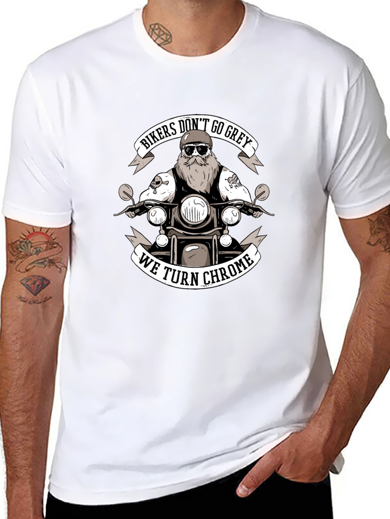 Bikers Dont Go Grey We Turn Chrome T-Shirt