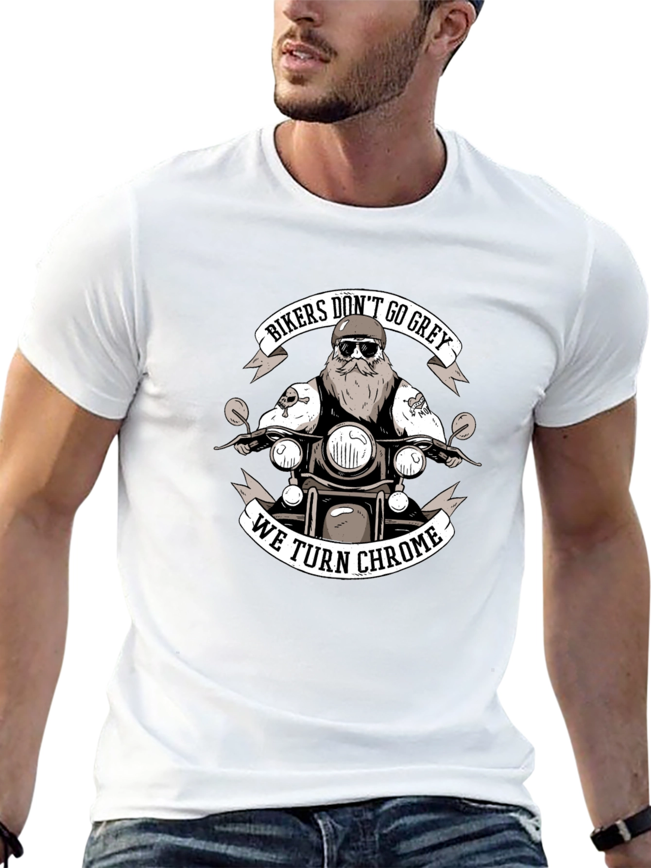 Bikers Dont Go Grey We Turn Chrome T-Shirt