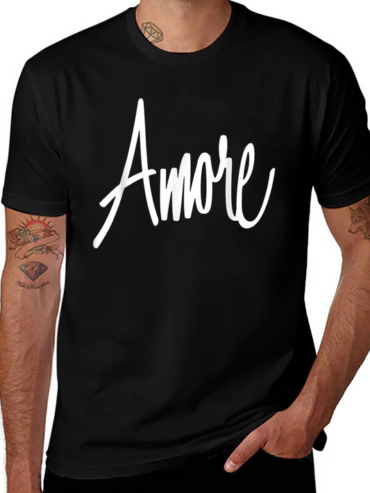 Amore Graphic Tee - Black Cotton T-Shirt