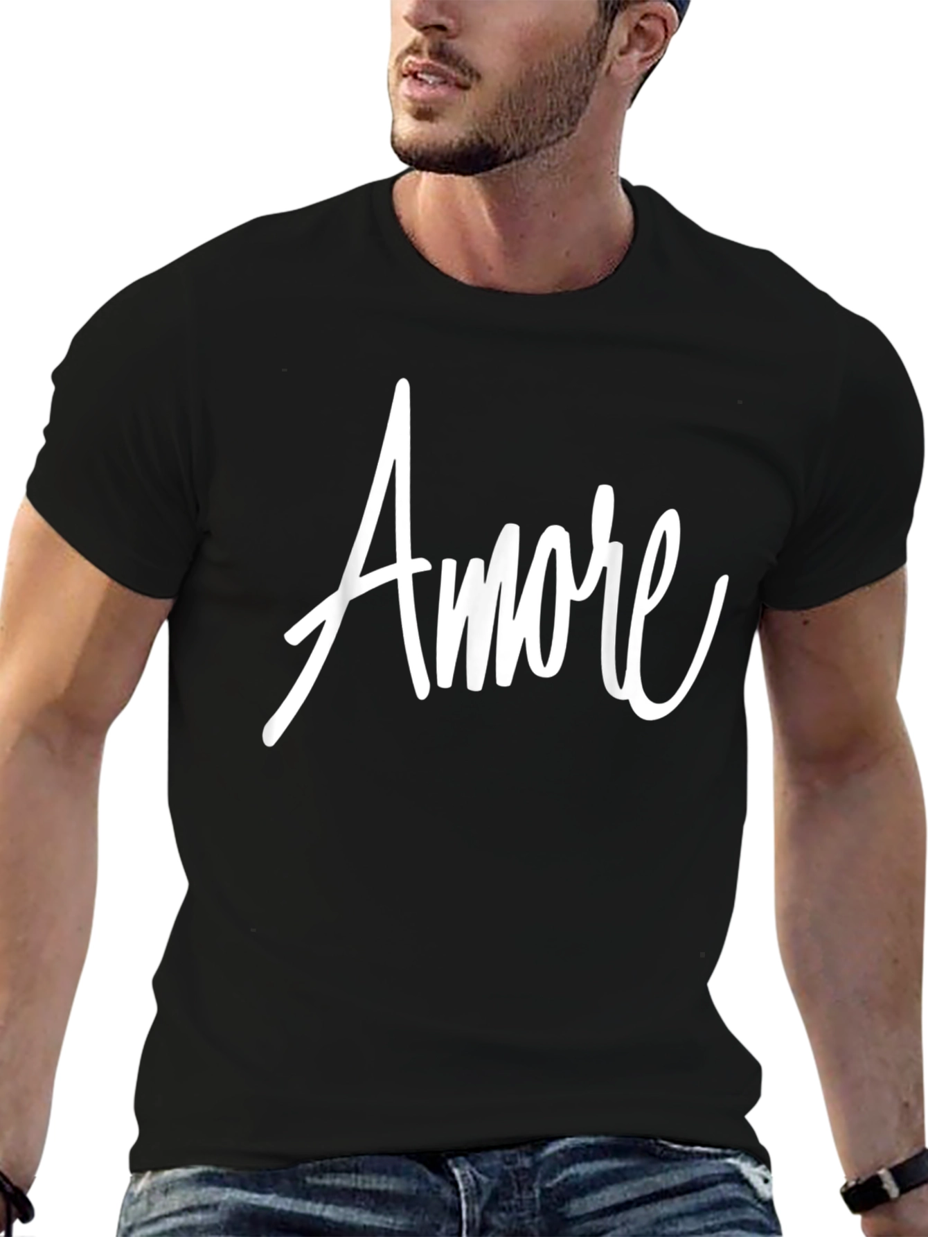 Amore Graphic Tee - Black Cotton T-Shirt