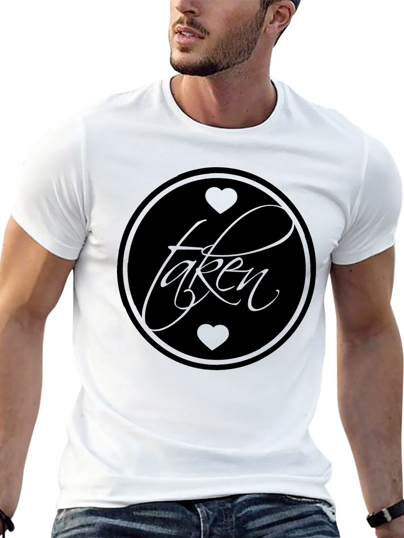 Taken Heart Graphic Print Black T-Shirt