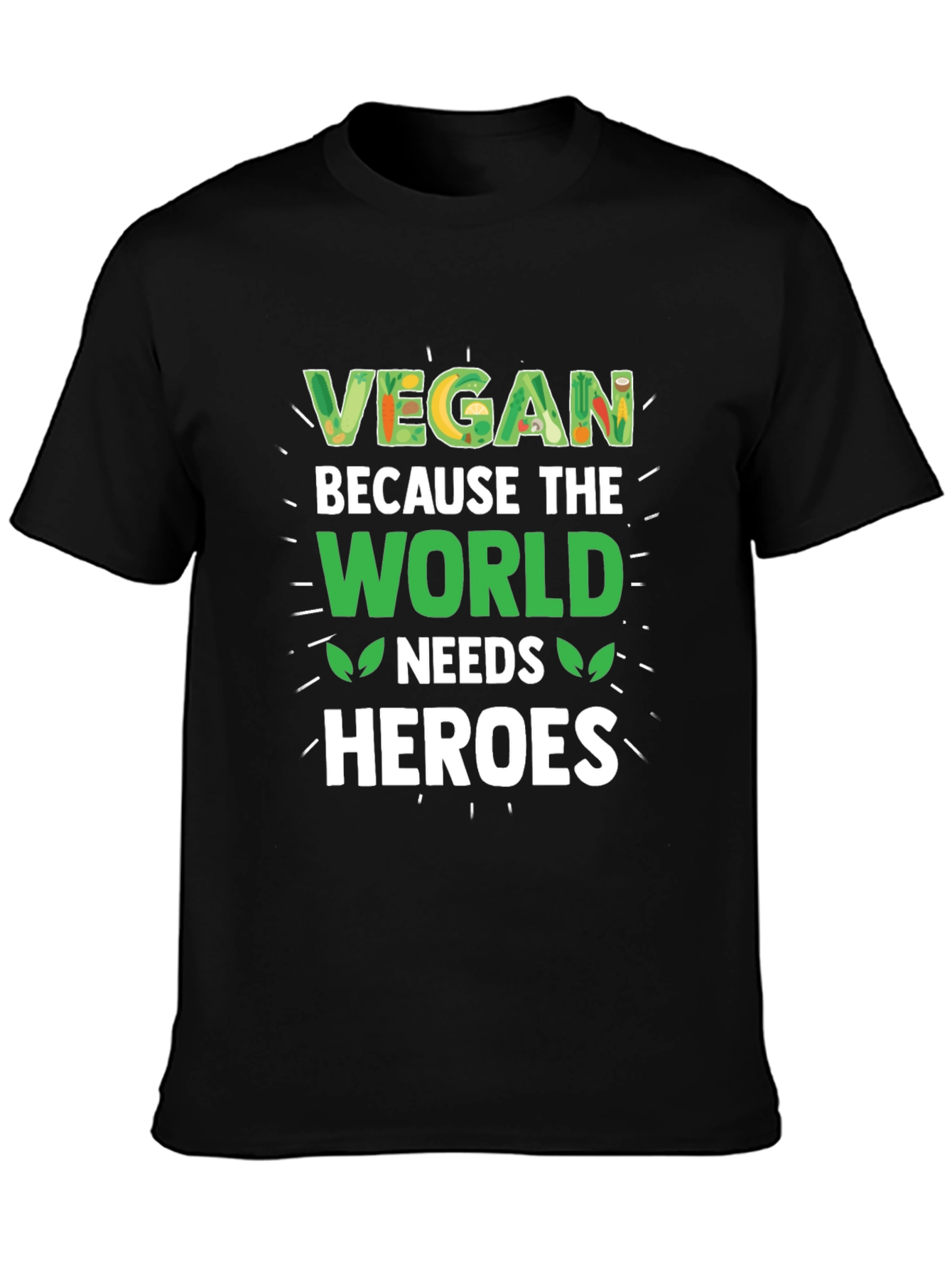 Vegan Heroes Graphic T-Shirt - Black