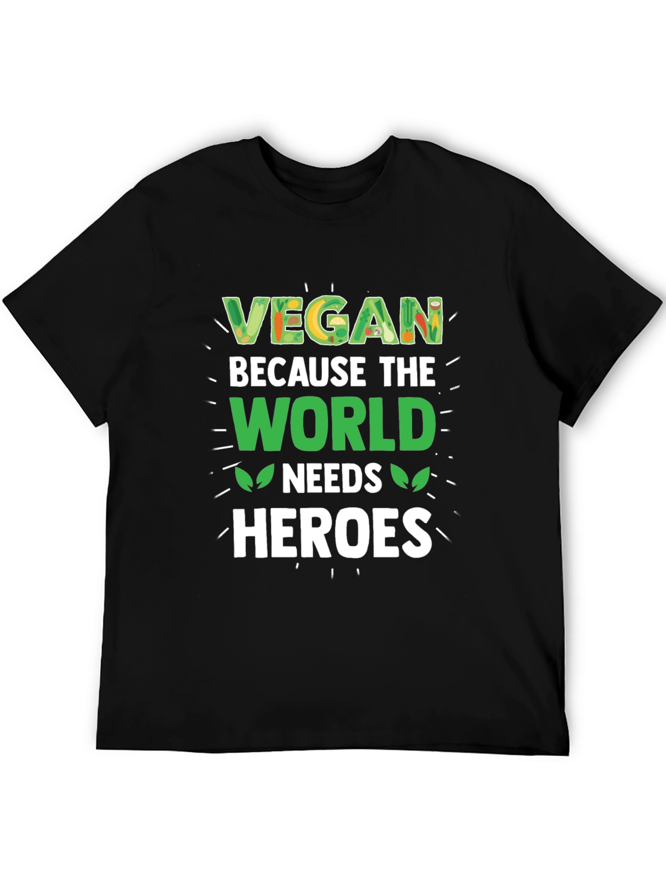 Vegan Heroes Graphic T-Shirt - Black