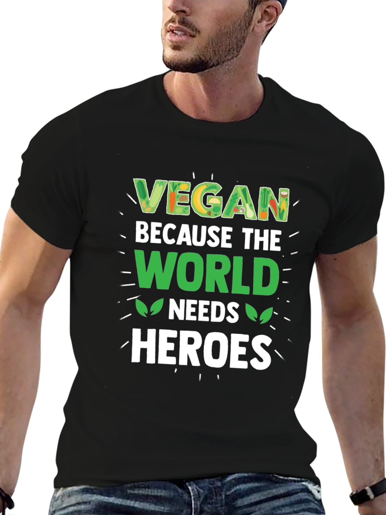 Vegan Heroes Graphic T-Shirt - Black
