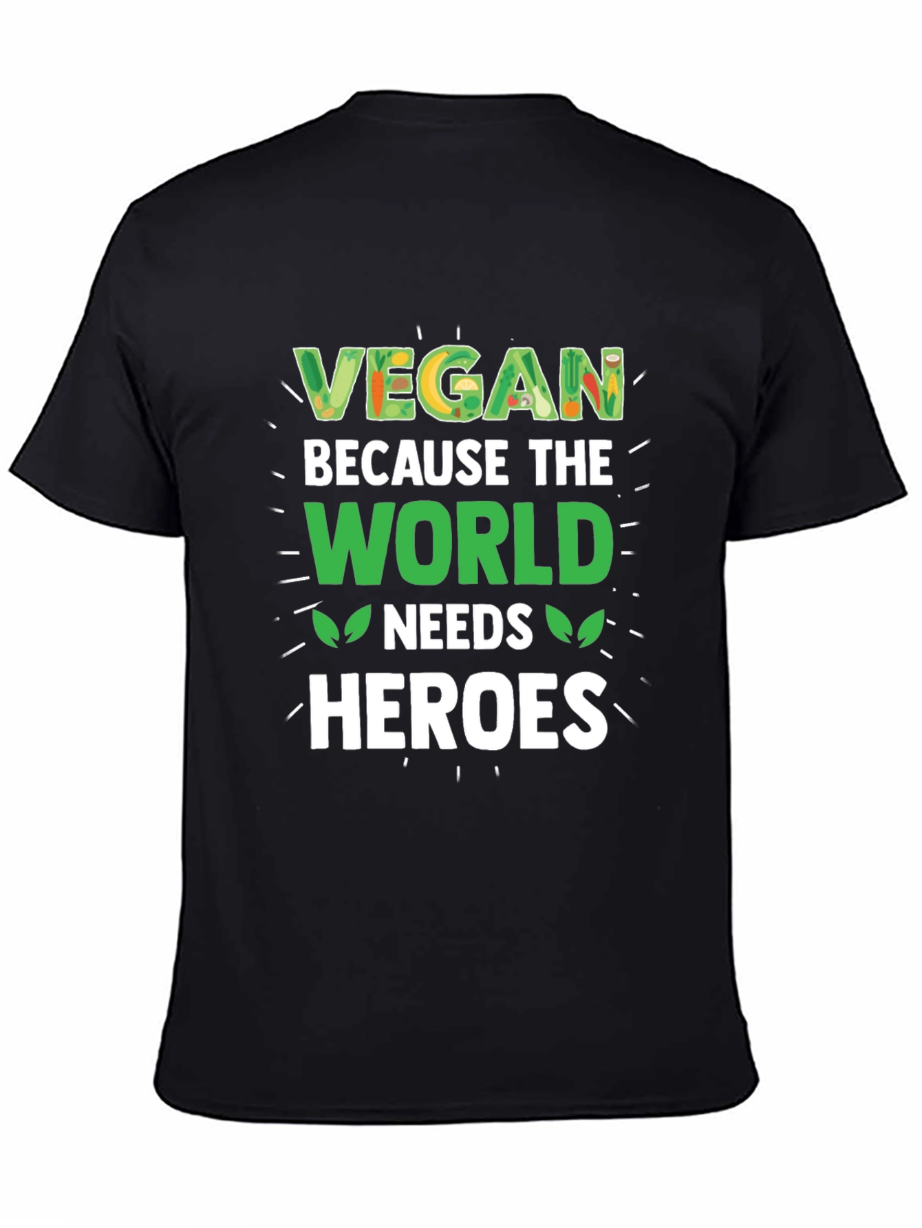 Vegan Heroes Graphic T-Shirt - Black