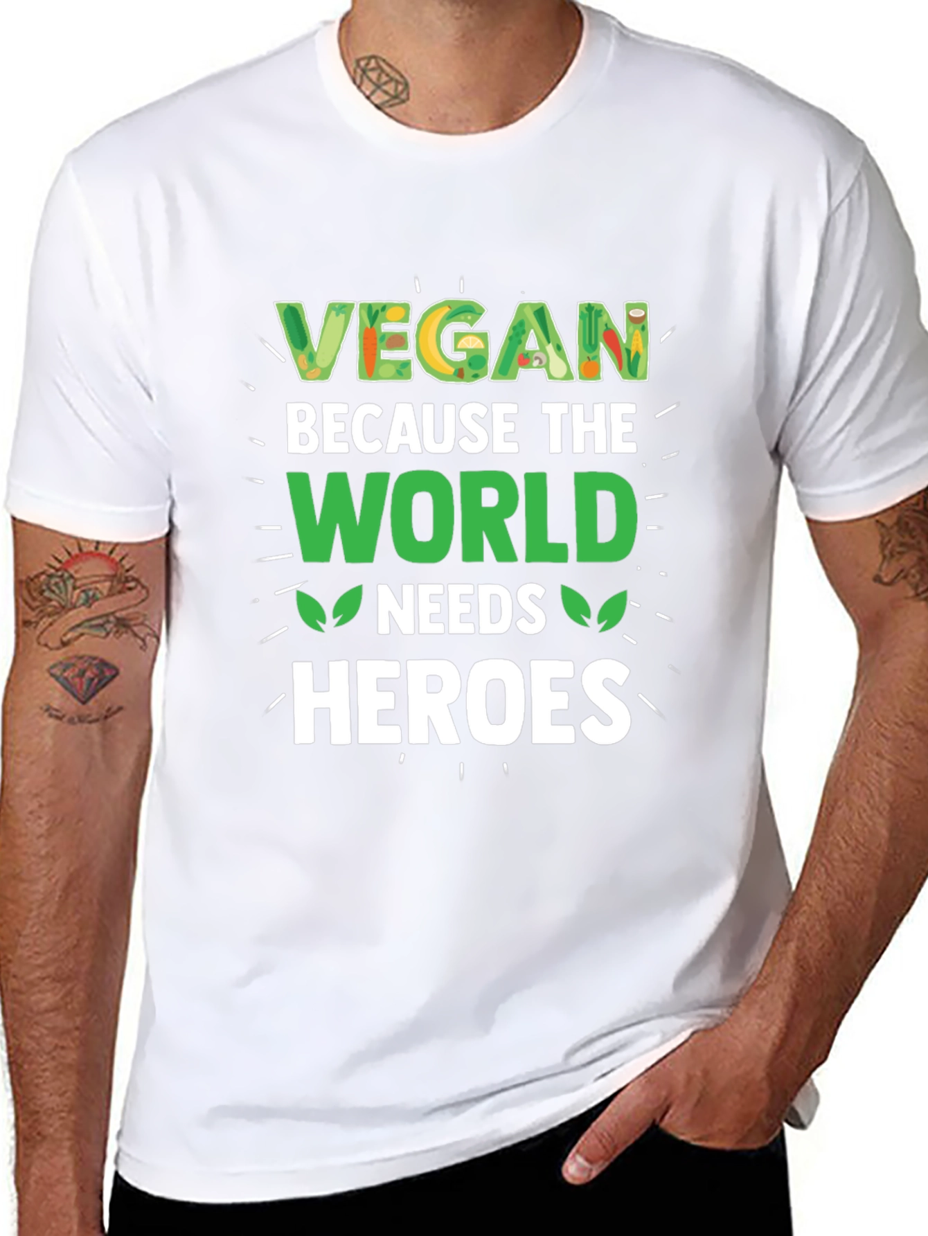 Vegan Heroes Graphic T-Shirt - Black