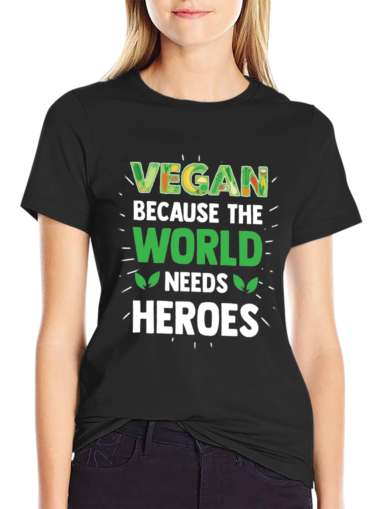 Vegan Heroes Graphic T-Shirt - Black