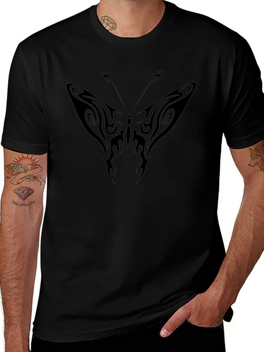 Black Butterfly Graphic Tee - Stylish Mens Short Sleeve Shirt