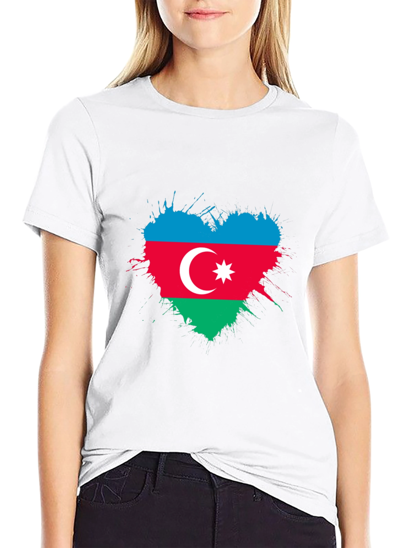 Azerbaijan Flag Heart T-Shirt - Patriotic Pride