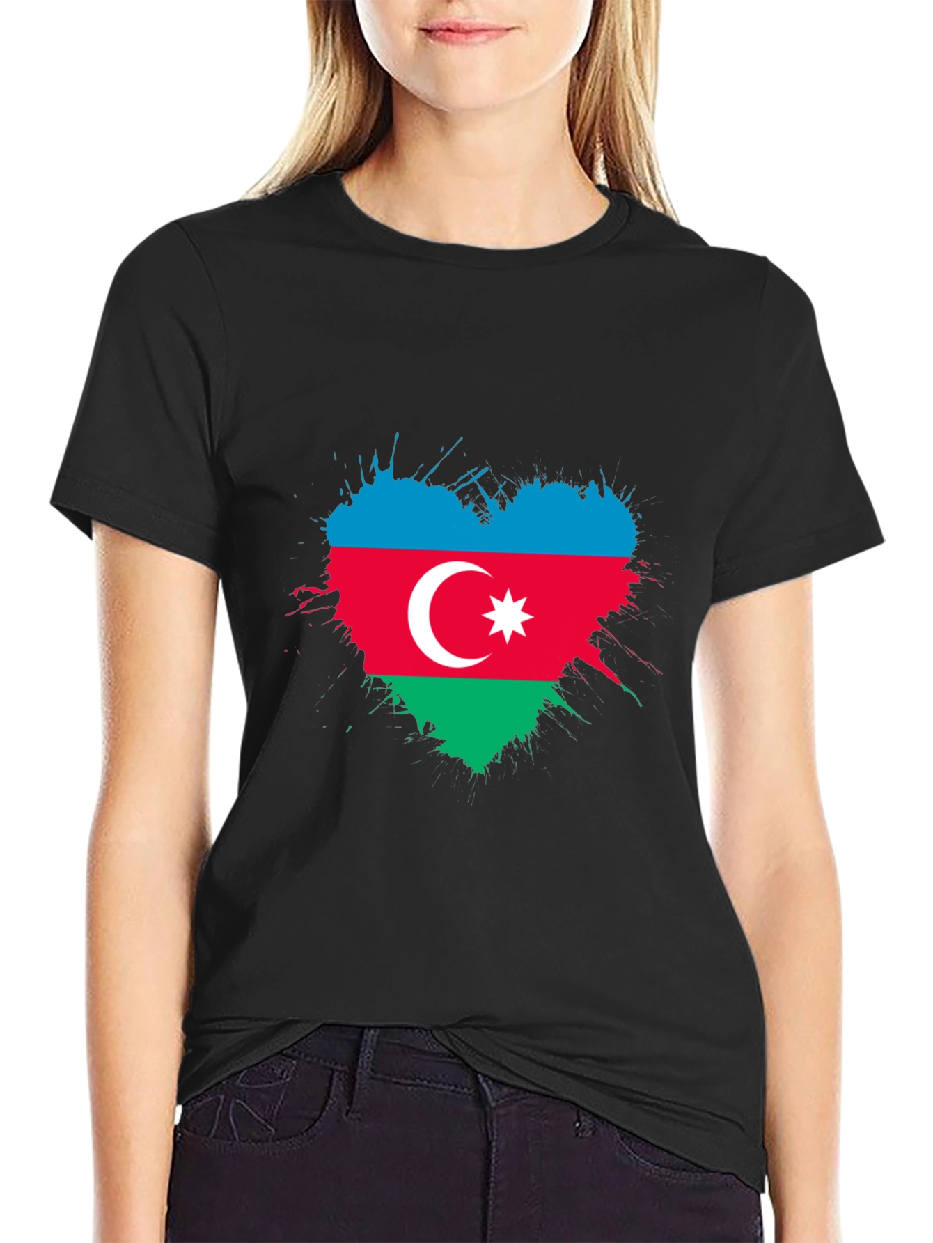 Azerbaijan Flag Heart T-Shirt - Patriotic Pride