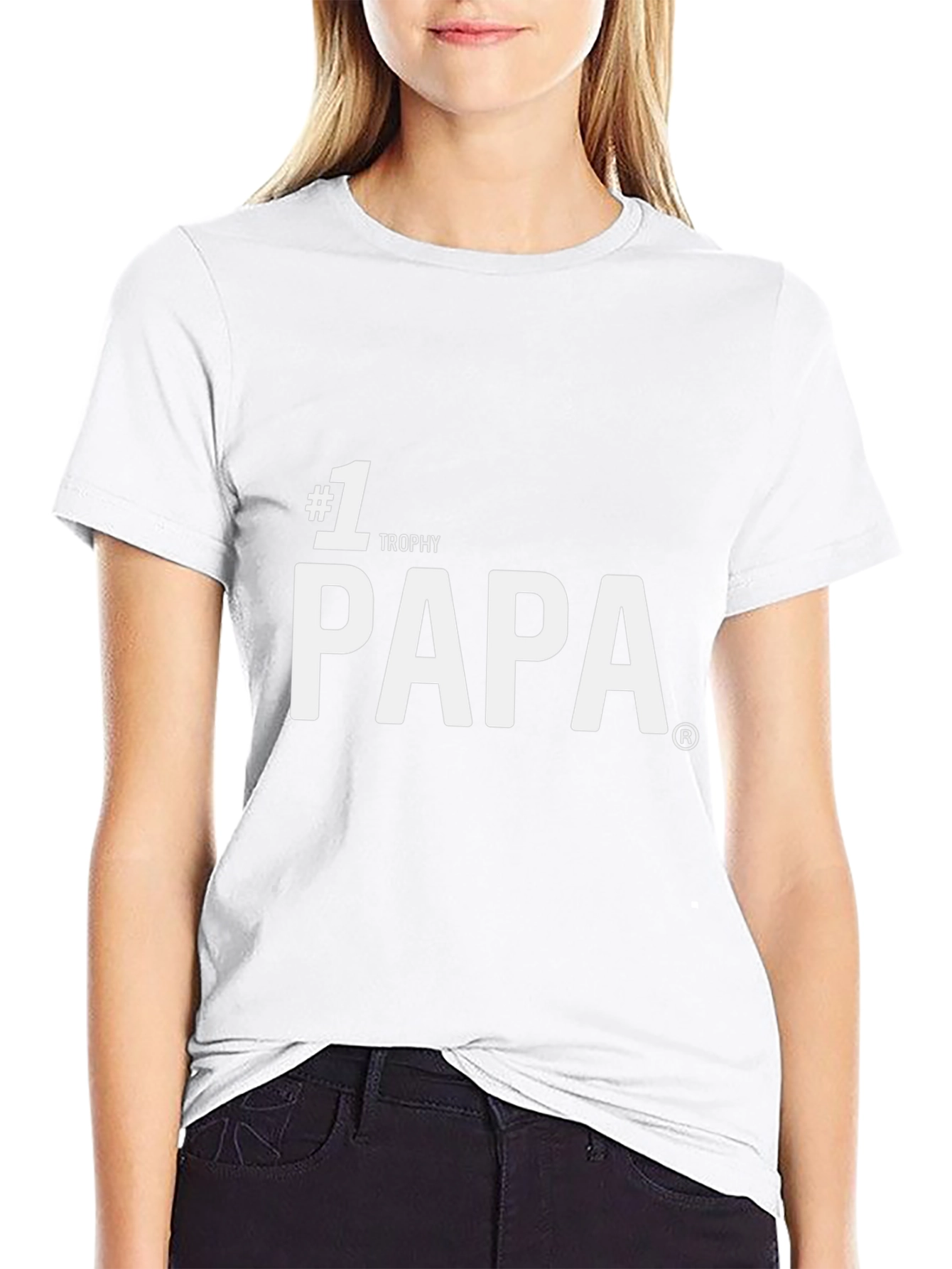 #1 Trophy Papa T-Shirt - Black Cotton Blend