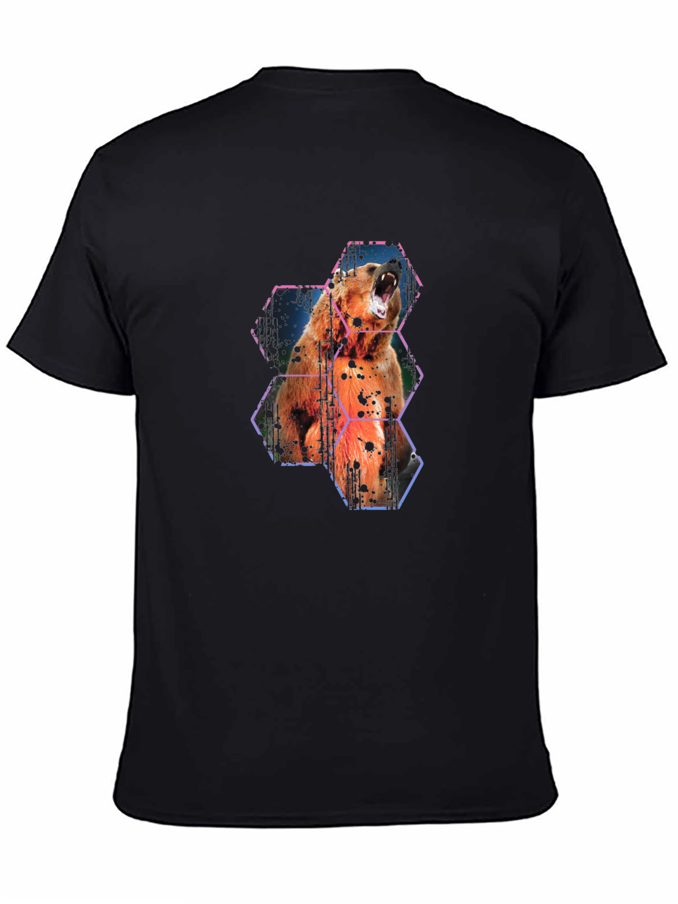 Bear Graphic Tee - Black Casual T-Shirt