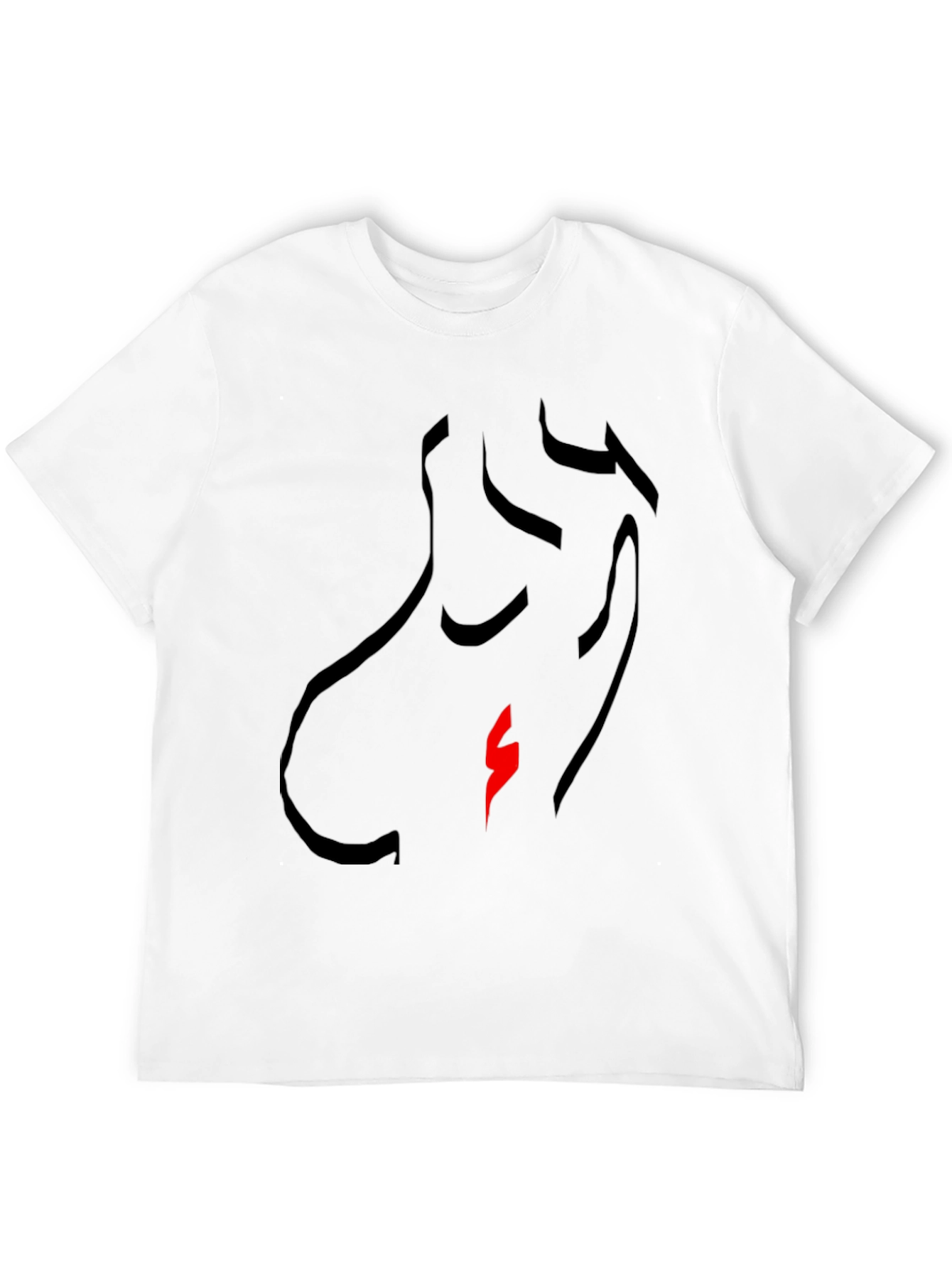 Abstract Silhouette Graphic Tee - Modern Black T-Shirt