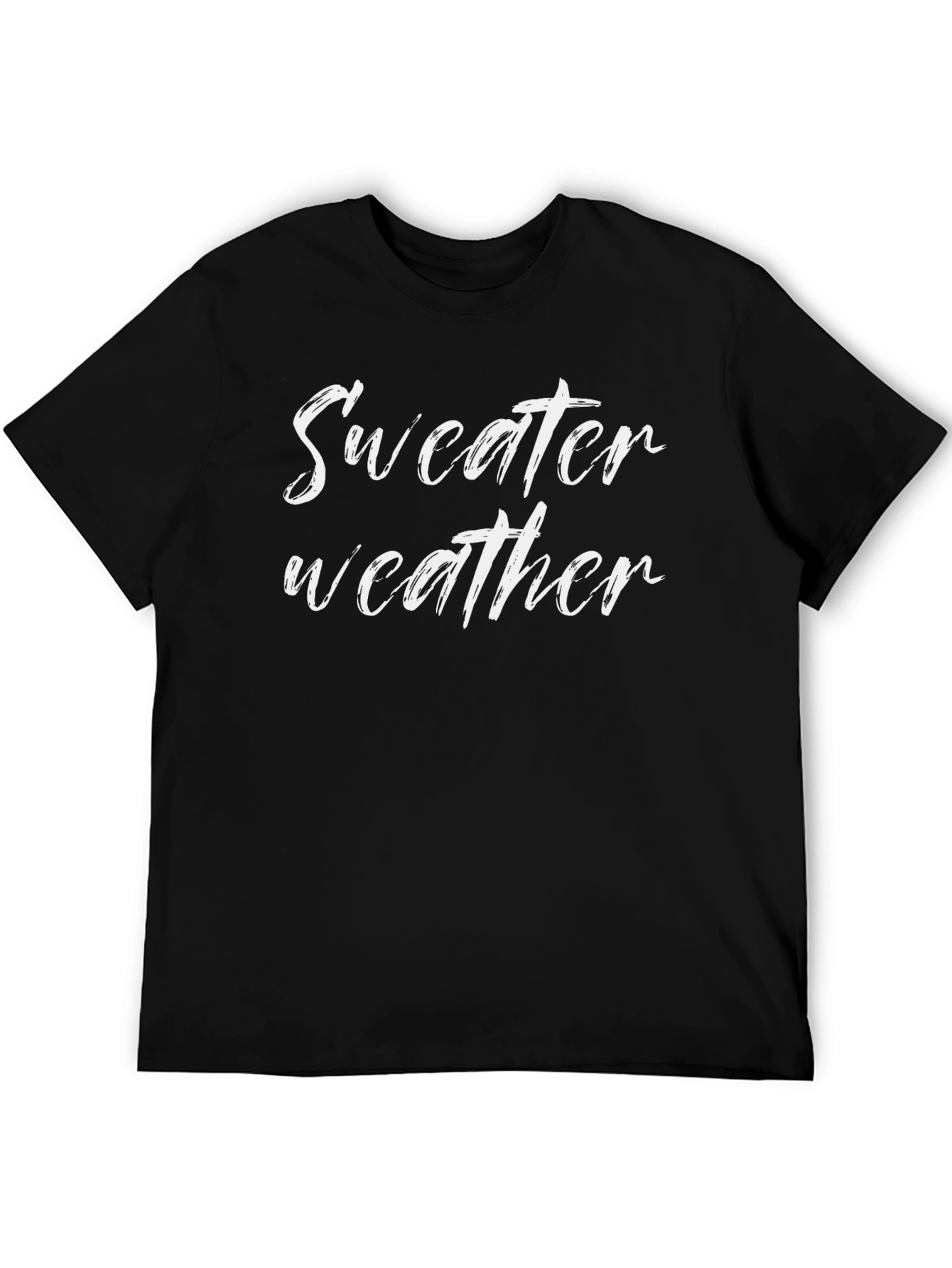 Sweater Weather Graphic Tee - Trendy Black T-Shirt
