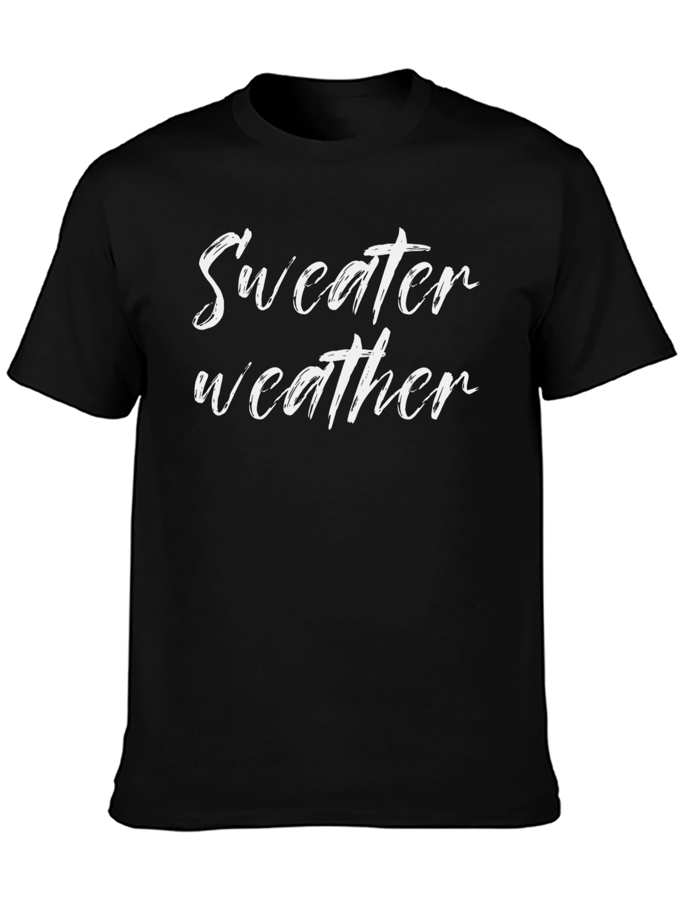 Sweater Weather Graphic Tee - Trendy Black T-Shirt